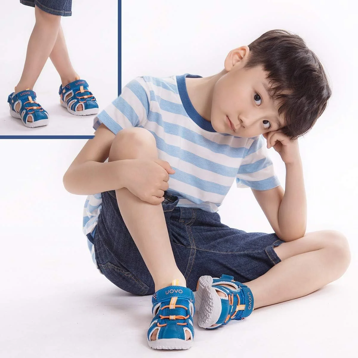 صندل پسرانه UOVO با پنجه بسته، مناسب فضای باز، پیاده روی و ورزش، کفش تابستانی، آبی آسمانی، سایز 11.5 صندل پسرانه UOVO با پنجه بسته، مناسب فضای باز، پیاده روی و ورزش، کفش تابستانی، آبی آسمانی، سایز 11.5