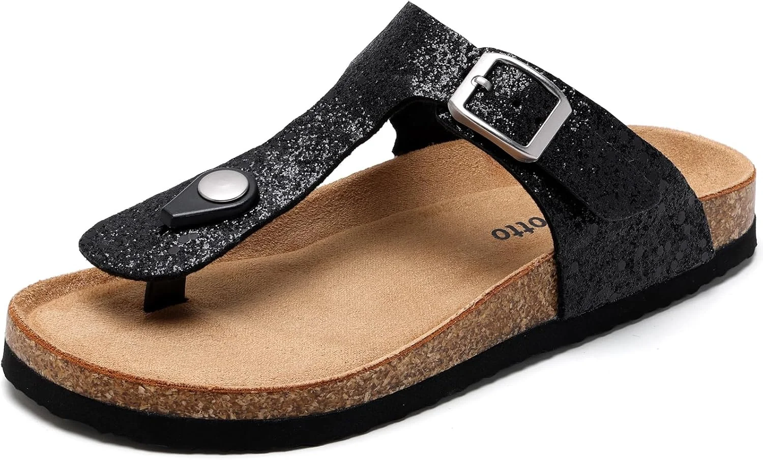 صندل های لژدار اکلیلی پسرانه و دخترانه Torotto، دمپایی چوب پنبه ای با بند قابل تنظیم (کودک نوپا/کودک کوچک/کودک بزرگ)، اکلیلی مشکی، سایز 1 کودک کوچک