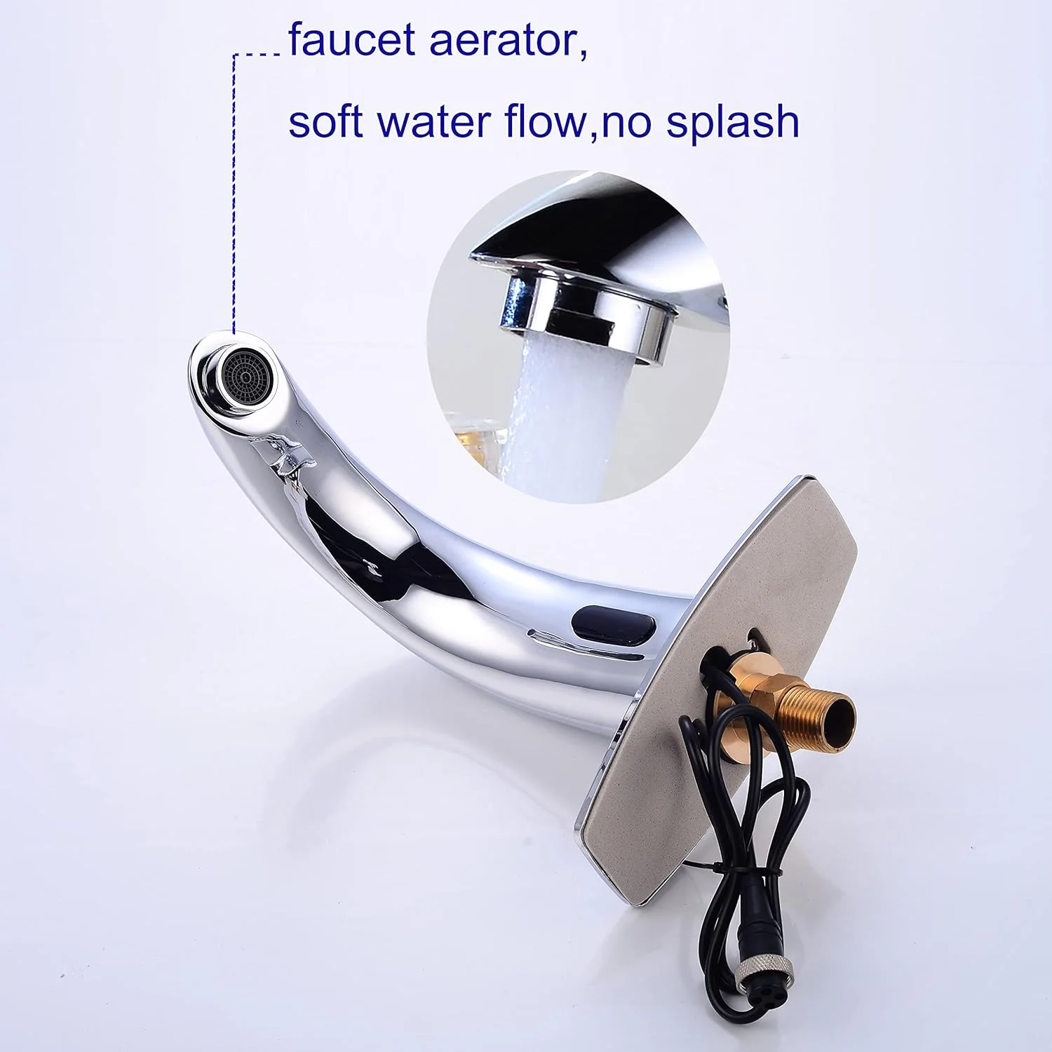 شیر آب اتوماتیک و بدون لمس سینک دستشویی Fyeer، شیرهای سنسور فعال حرکتی، شیر تجاری بدون دست با پوشش سوراخ، صفحه عرشه، جعبه کنترل با باتری، میکسر تنظیم دما (کروم) شیر آب اتوماتیک و بدون لمس سینک دستشویی Fyeer، شیرهای سنسور فعال حرکتی، شیر تجاری بدون دست با پوشش سوراخ، صفحه عرشه، جعبه کنترل با باتری، میکسر تنظیم دما (کروم)