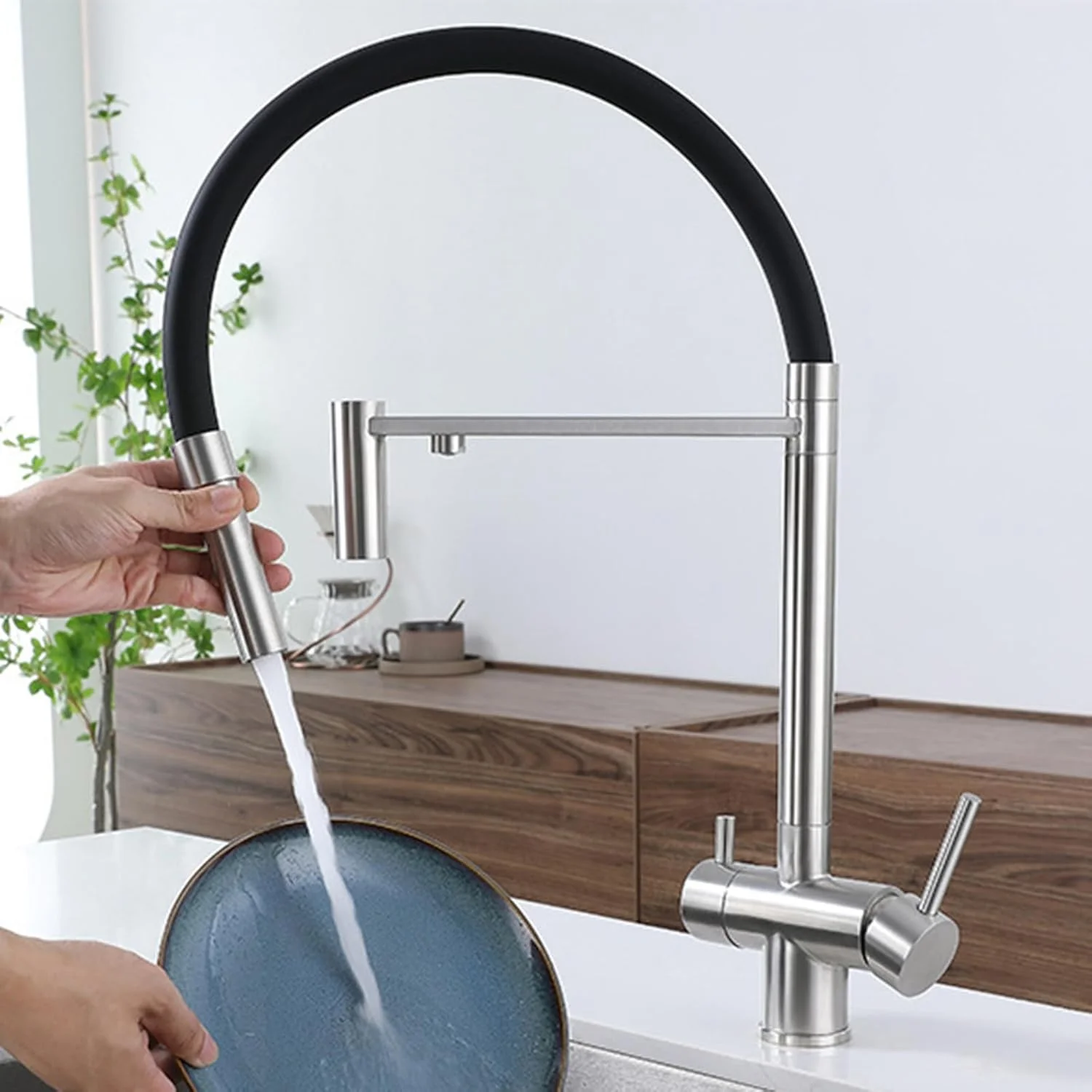 شیر آشپزخانه 3 راهی با فیلتر آب، شیر مخلوط کن آشپزخانه خاکستری با اسپری بیرون کشیدنی، شیر سینک آشپزخانه 3 در 1 با اهرم دوگانه و دهانه انعطاف پذیر بیرون کشیدنی، طلایی برس خورده شیر آشپزخانه 3 راهی با فیلتر آب، شیر مخلوط کن آشپزخانه خاکستری با اسپری بیرون کشیدنی، شیر سینک آشپزخانه 3 در 1 با اهرم دوگانه و دهانه انعطاف پذیر بیرون کشیدنی، طلایی برس خورده