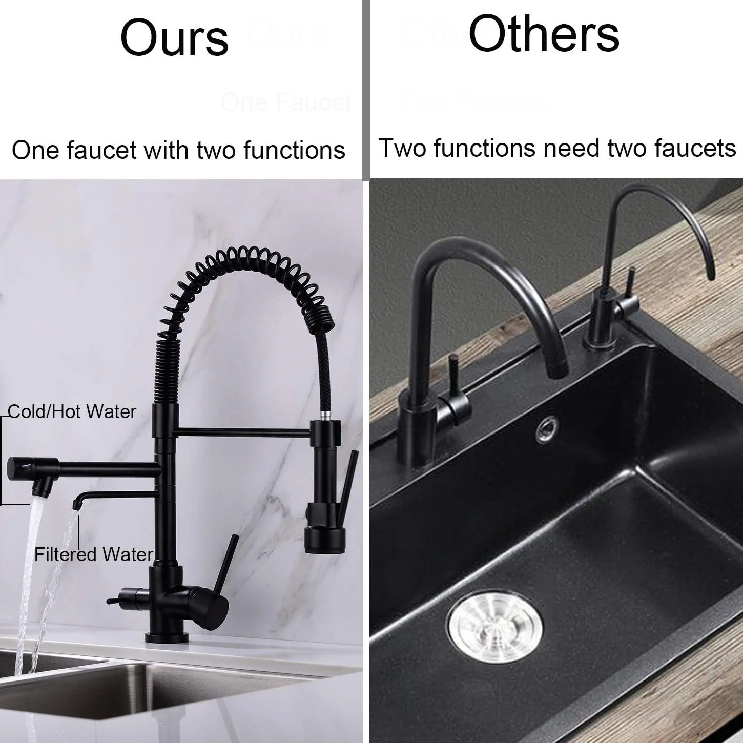 شیر آشپزخانه دله روزا، شیر آب آشامیدنی 3 طرفه، شیرهای تصفیه آب 3 در 1، شیر آشپزخانه تجاری با قوس بلند و دو دسته طلایی برس خورده شیر آشپزخانه دله روزا، شیر آب آشامیدنی 3 طرفه، شیرهای تصفیه آب 3 در 1، شیر آشپزخانه تجاری با قوس بلند و دو دسته طلایی برس خورده