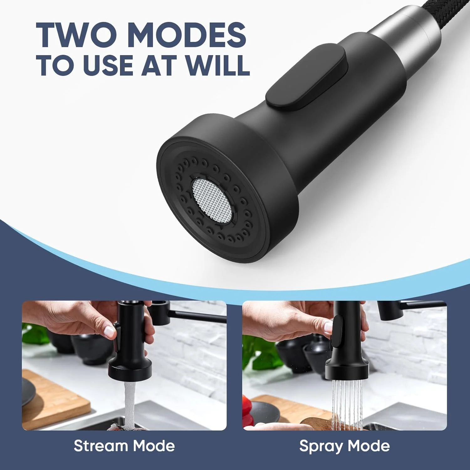 شیر آشپزخانه WEWE، شیرآلات آشپزخانه با اسپری کشویی، استیل ضد زنگ Sus304 مشکی مات، تک دسته صنعتی، یک سوراخ یا 3 سوراخ برای سینک های آشپزخانه، کاروان، لباسشویی، RV و بار شیر آشپزخانه WEWE، شیرآلات آشپزخانه با اسپری کشویی، استیل ضد زنگ Sus304 مشکی مات، تک دسته صنعتی، یک سوراخ یا 3 سوراخ برای سینک های آشپزخانه، کاروان، لباسشویی، RV و بار