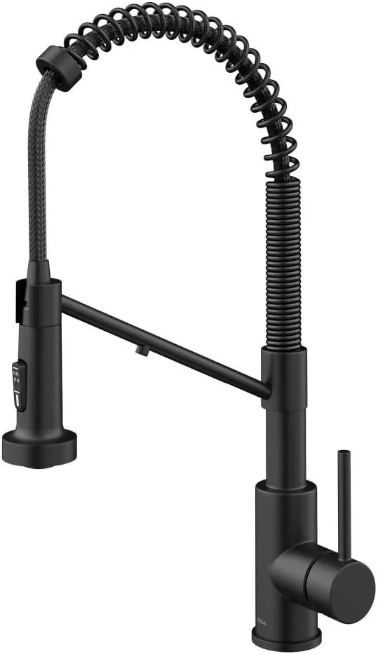 شیر آشپزخانه KRAUS Bolden مدل KFF-1610MB، دوکاره، تجاری، فنری، مشکی مات (تک عددی) با قابلیت اتصال به سیستم تصفیه آب شیر آشپزخانه KRAUS Bolden مدل KFF-1610MB، دوکاره، تجاری، فنری، مشکی مات (تک عددی) با قابلیت اتصال به سیستم تصفیه آب