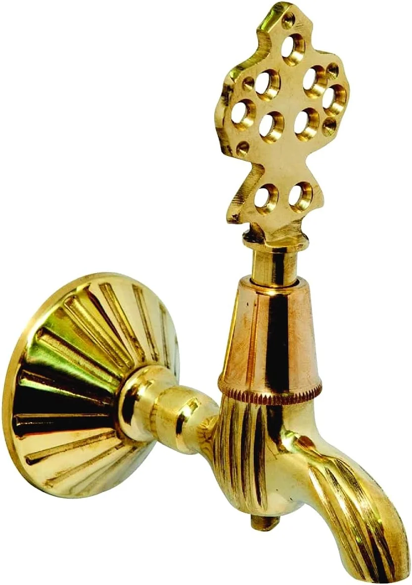 شیر آب عثمانی DLK - شیر حمام ترکی - شیر آب دیواری تزئینی حمام برنجی عتیقه، طلایی شیر آب عثمانی DLK - شیر حمام ترکی - شیر آب دیواری تزئینی حمام برنجی عتیقه، طلایی