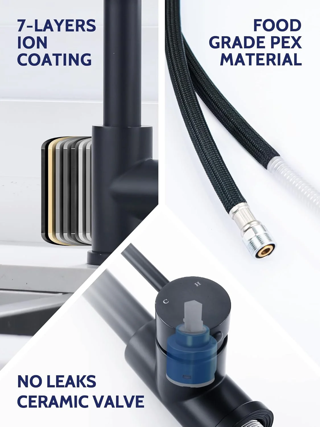 شیر آشپزخانه LUFEIDRA، شیرآلات آشپزخانه با اسپری کشویی، فنری صنعتی تجاری، تک دسته، تک سوراخ، استیل ضد زنگ مشکی مات برای سینک آشپزخانه کمپر، خانه مزرعه، RV شیر آشپزخانه LUFEIDRA، شیرآلات آشپزخانه با اسپری کشویی، فنری صنعتی تجاری، تک دسته، تک سوراخ، استیل ضد زنگ مشکی مات برای سینک آشپزخانه کمپر، خانه مزرعه، RV