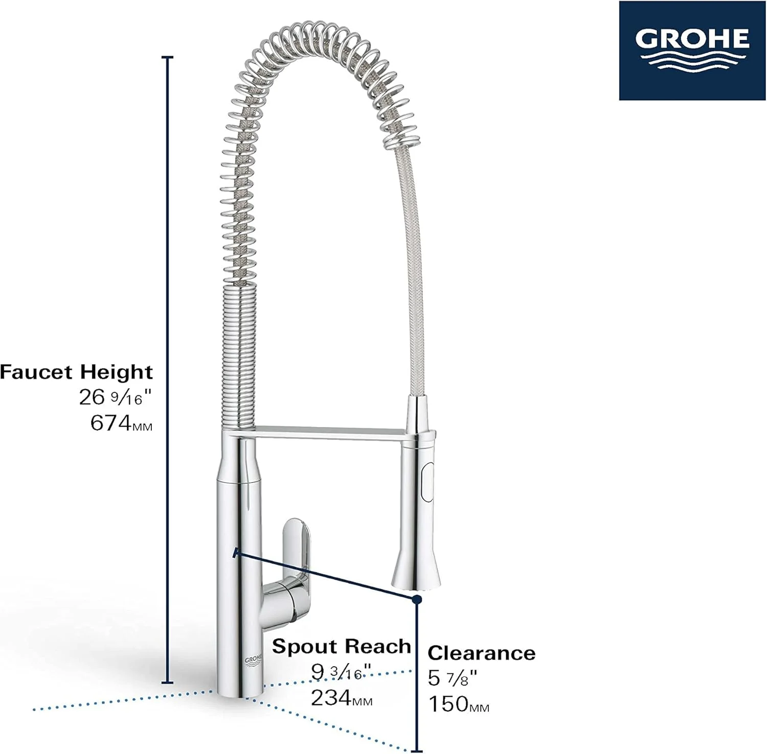 شیر آشپزخانه حرفه‌ای نیمه حرفه‌ای K7 گروهه با دسته تکی و علم متحرک