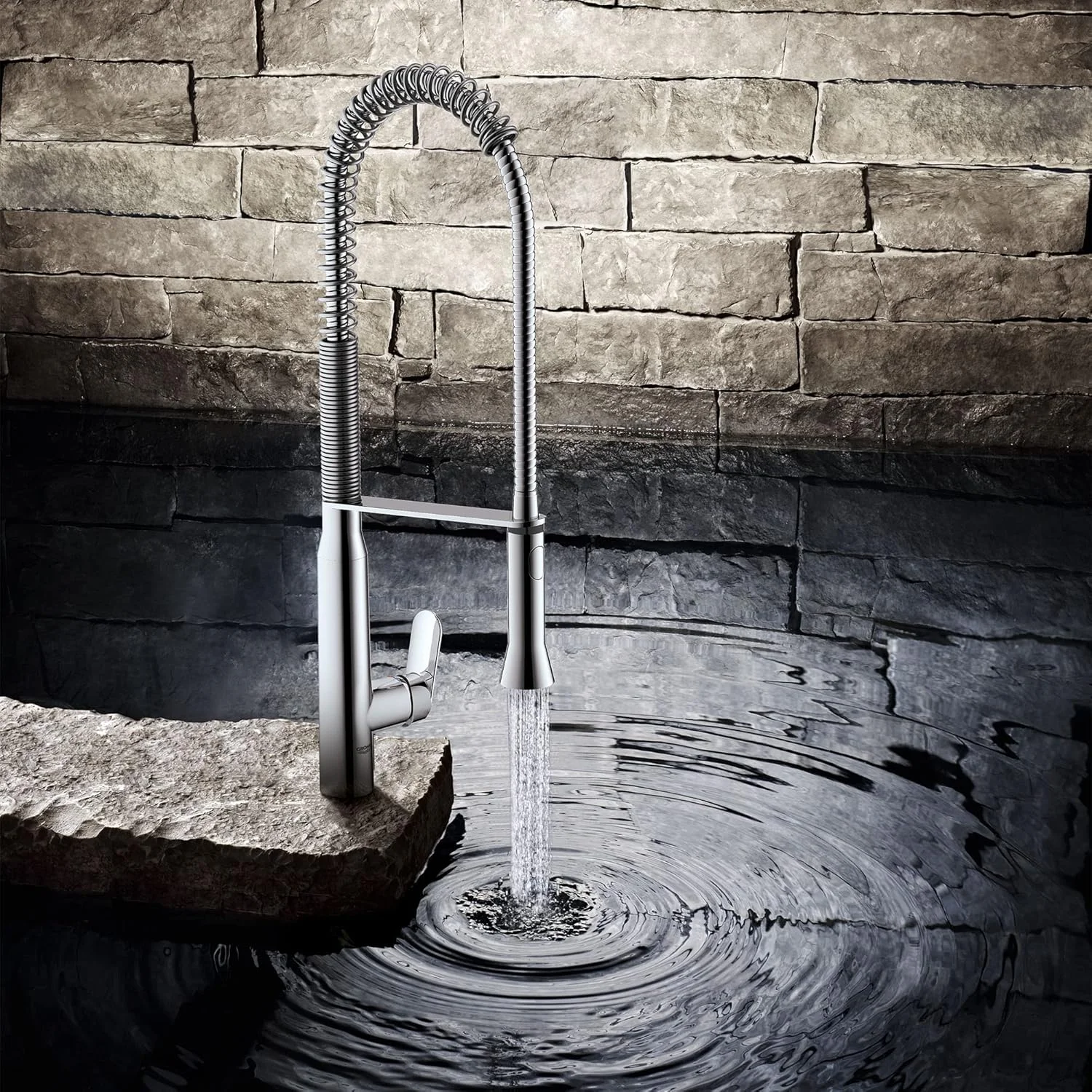 شیر آشپزخانه حرفه‌ای نیمه حرفه‌ای K7 گروهه با دسته تکی و علم متحرک