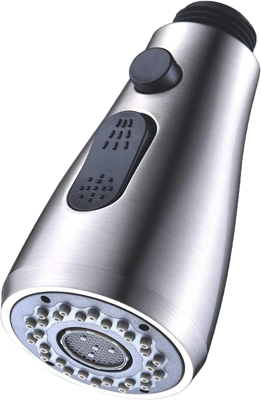 سَری شیر آشپزخانه KASTWAVE، قطعه جایگزین سَری کشویی، 3 حالت صرفه جویی در آب، ضد پاشش، سَری دوش شیر آشپزخانه برای شیرآلات مخلوط آشپزخانه، یونیورسال G 1/2 (نیکل برس خورده)