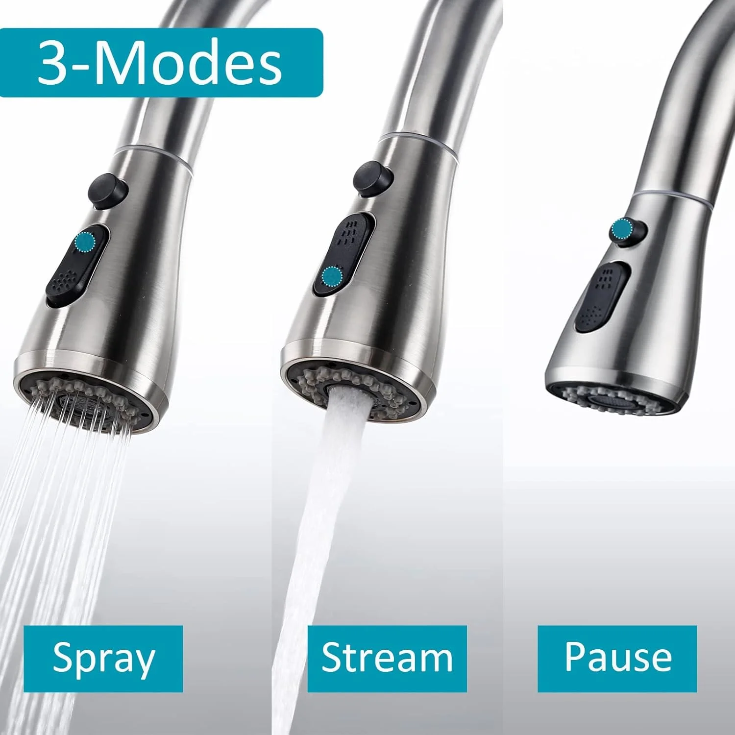 سَری شیر آشپزخانه KASTWAVE، قطعه جایگزین سَری کشویی، 3 حالت صرفه جویی در آب، ضد پاشش، سَری دوش شیر آشپزخانه برای شیرآلات مخلوط آشپزخانه، یونیورسال G 1/2 (نیکل برس خورده) سَری شیر آشپزخانه KASTWAVE، قطعه جایگزین سَری کشویی، 3 حالت صرفه جویی در آب، ضد پاشش، سَری دوش شیر آشپزخانه برای شیرآلات مخلوط آشپزخانه، یونیورسال G 1/2 (نیکل برس خورده)