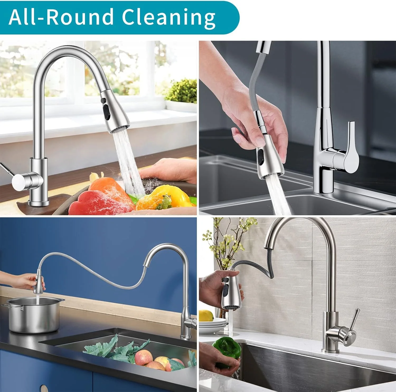 سَری شیر آشپزخانه KASTWAVE، قطعه جایگزین سَری کشویی، 3 حالت صرفه جویی در آب، ضد پاشش، سَری دوش شیر آشپزخانه برای شیرآلات مخلوط آشپزخانه، یونیورسال G 1/2 (نیکل برس خورده) سَری شیر آشپزخانه KASTWAVE، قطعه جایگزین سَری کشویی، 3 حالت صرفه جویی در آب، ضد پاشش، سَری دوش شیر آشپزخانه برای شیرآلات مخلوط آشپزخانه، یونیورسال G 1/2 (نیکل برس خورده)