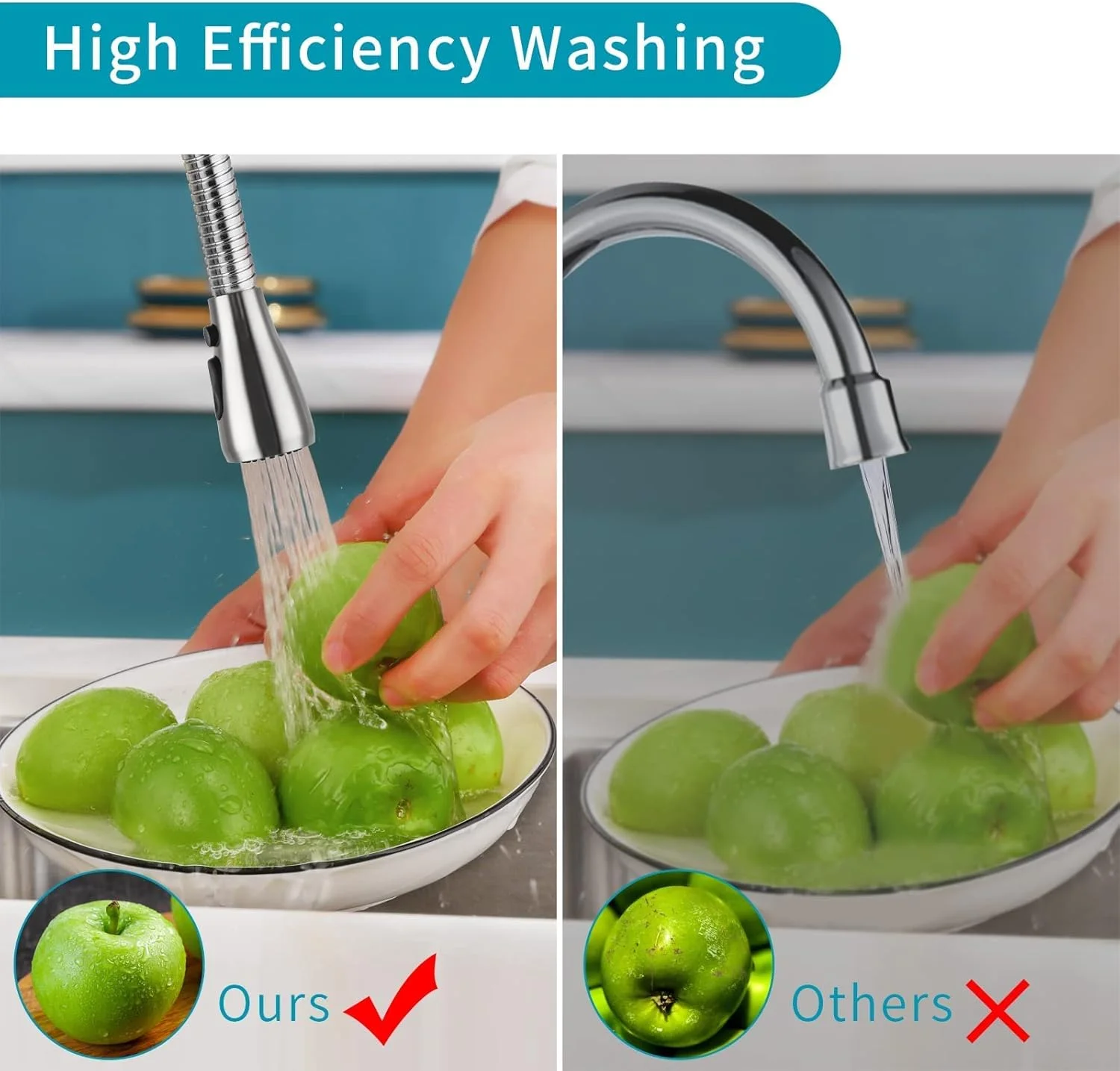 سَری شیر آشپزخانه KASTWAVE، قطعه جایگزین سَری کشویی، 3 حالت صرفه جویی در آب، ضد پاشش، سَری دوش شیر آشپزخانه برای شیرآلات مخلوط آشپزخانه، یونیورسال G 1/2 (نیکل برس خورده) سَری شیر آشپزخانه KASTWAVE، قطعه جایگزین سَری کشویی، 3 حالت صرفه جویی در آب، ضد پاشش، سَری دوش شیر آشپزخانه برای شیرآلات مخلوط آشپزخانه، یونیورسال G 1/2 (نیکل برس خورده)