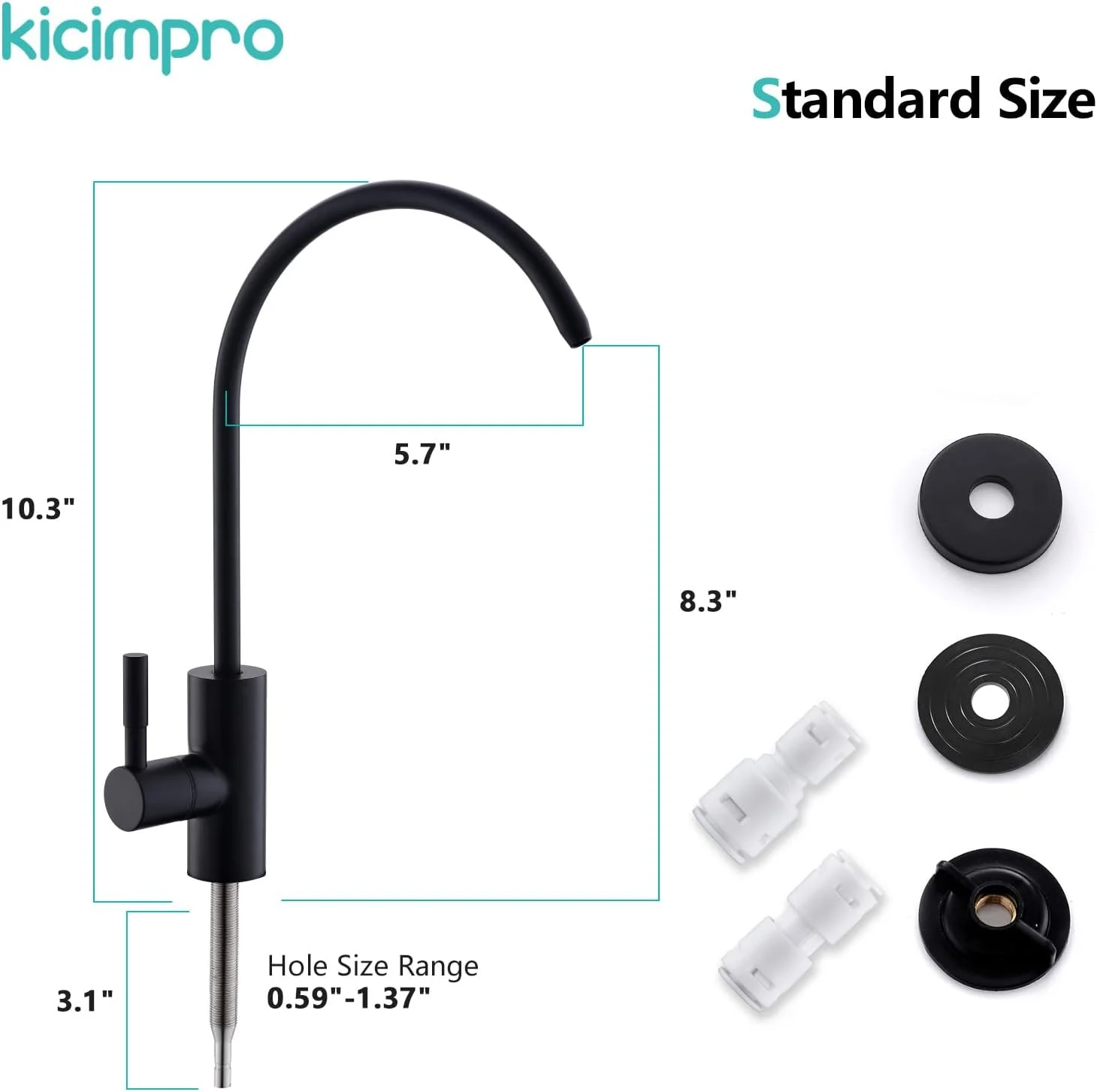 شیر آب اسمز معکوس مشکی Kicimpro، شیر آب RO، شیر آب فیلتر آب آشپزخانه، شیر آب نوشیدنی غیر هوا-گپ، سیستم فیلتراسیون آب، استیل ضد زنگ 304 مشکی مات، بدون سرب شیر آب اسمز معکوس مشکی Kicimpro، شیر آب RO، شیر آب فیلتر آب آشپزخانه، شیر آب نوشیدنی غیر هوا-گپ، سیستم فیلتراسیون آب، استیل ضد زنگ 304 مشکی مات، بدون سرب