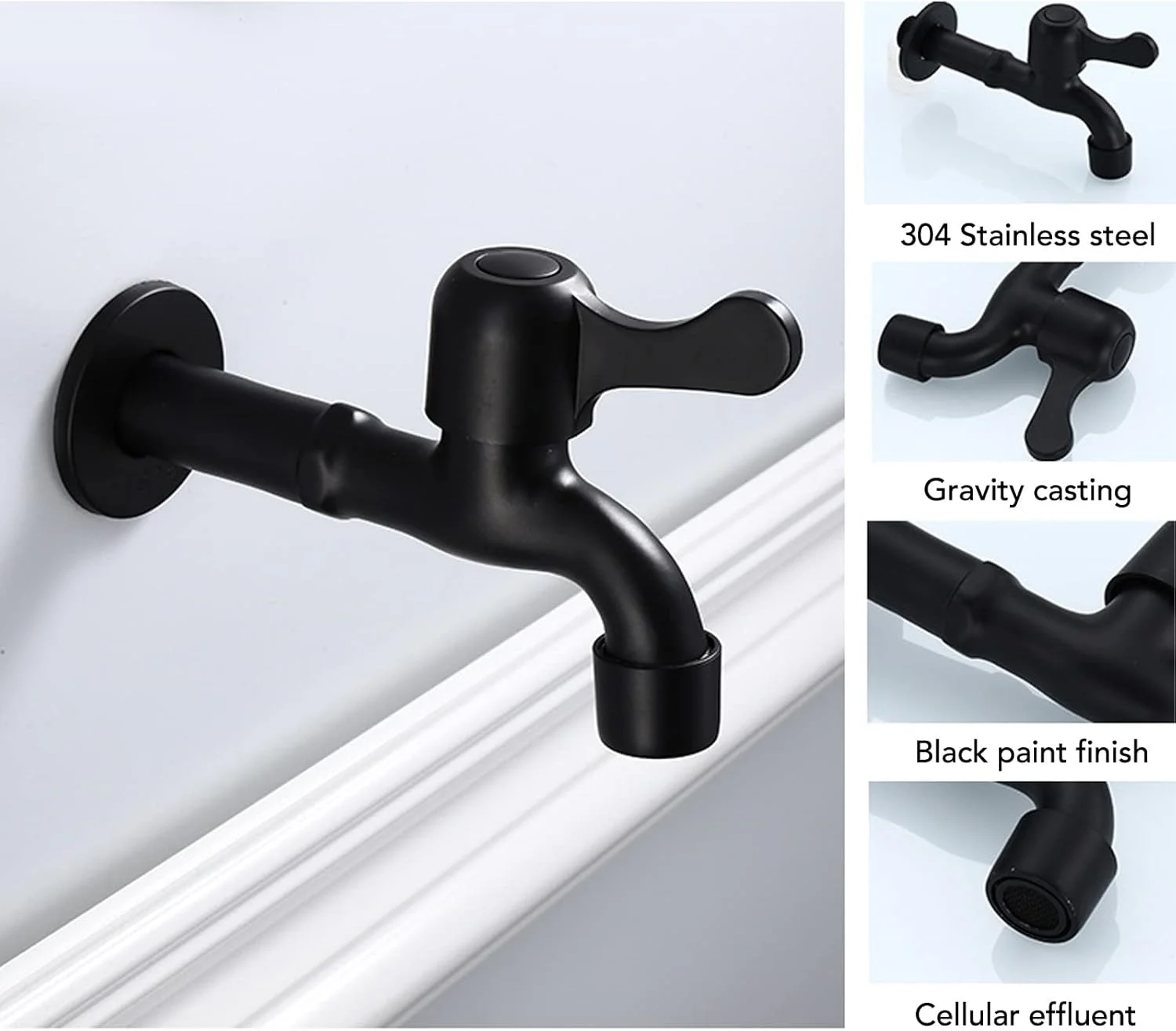 شیر آب مشکی مات Sorandy، شیر آب آشپزخانه استیل ضد زنگ، شیر آب تک سوراخ حمام مدل آبشاری، شیر آب برنجی روشویی تجاری (مناسب استخر تی) شیر آب مشکی مات Sorandy، شیر آب آشپزخانه استیل ضد زنگ، شیر آب تک سوراخ حمام مدل آبشاری، شیر آب برنجی روشویی تجاری (مناسب استخر تی)