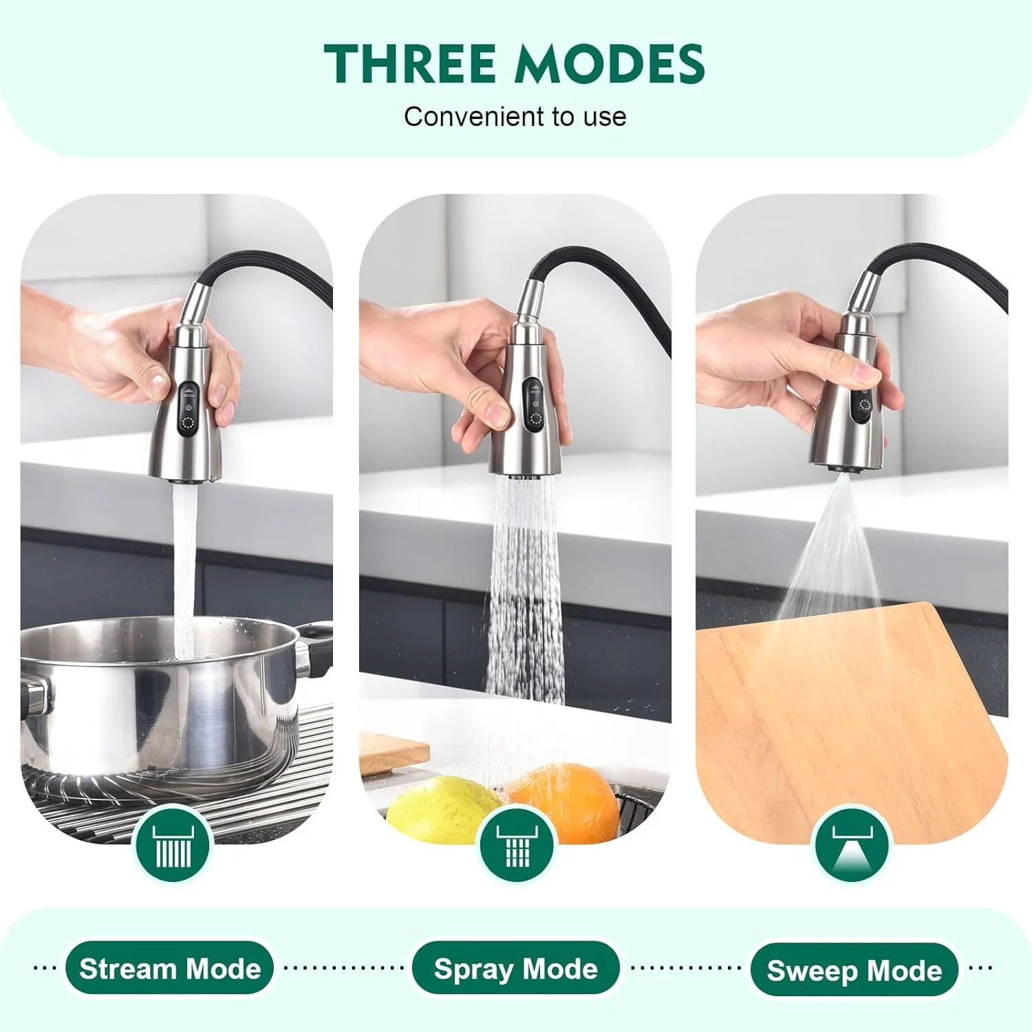 شیر آشپزخانه CREA با حسگر لمسی، شیر مخلوط کن آشپزخانه با دوش کشویی، شیر مخلوط کن آشپزخانه با 3 حالت، شیر سینک آشپزخانه با چرخش 360 درجه، استیل ضد زنگ شیر آشپزخانه CREA با حسگر لمسی، شیر مخلوط کن آشپزخانه با دوش کشویی، شیر مخلوط کن آشپزخانه با 3 حالت، شیر سینک آشپزخانه با چرخش 360 درجه، استیل ضد زنگ