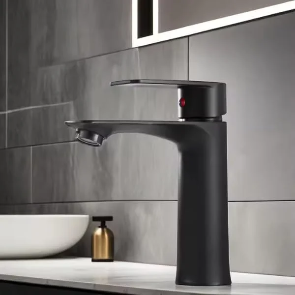 شیر روشویی تک دستگیره مشکی مات – شیر مخلوط آب سرد و گرم، شیر روشویی مدرن با نصب تک سوراخه