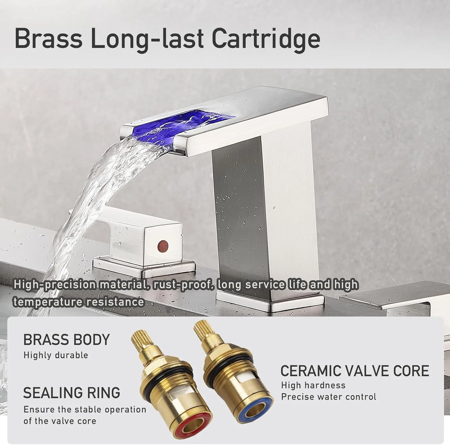 شیر آب روشویی ال ای دی AVSIILE، سه سوراخه، طلایی برس خورده، شیر آب آبشاری، شیر روشویی مدرن 8 اینچی و قطعات، شیر روشویی سه سوراخه دو دستگیره با پخش گسترده شیر آب روشویی ال ای دی AVSIILE، سه سوراخه، طلایی برس خورده، شیر آب آبشاری، شیر روشویی مدرن 8 اینچی و قطعات، شیر روشویی سه سوراخه دو دستگیره با پخش گسترده