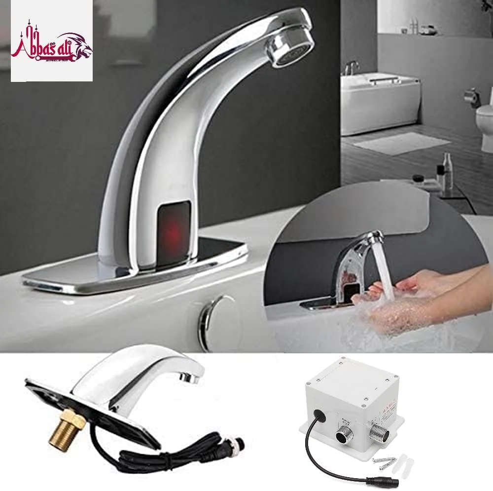 شیر آب اتوماتیک سینک ظرفشویی عباسعلی، شیر آب سنسور دار بدون لمس مادون قرمز، شیر آب سرد القایی برقی حوضچه شیر آب اتوماتیک سینک ظرفشویی عباسعلی، شیر آب سنسور دار بدون لمس مادون قرمز، شیر آب سرد القایی برقی حوضچه