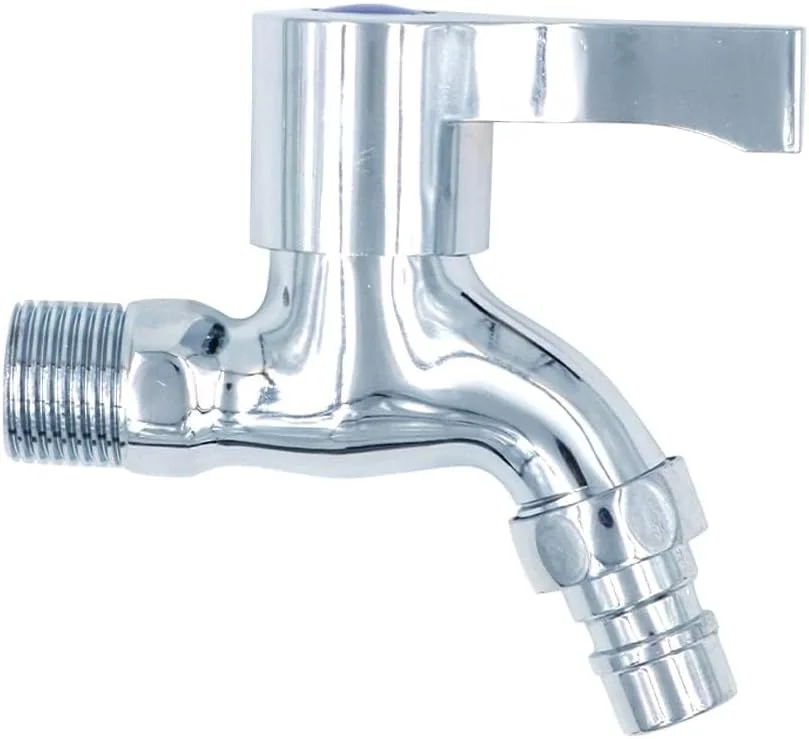 شیر آب دیواری ماشین لباسشویی مسی ECVV، تک اهرمی آب سرد، نقره ای