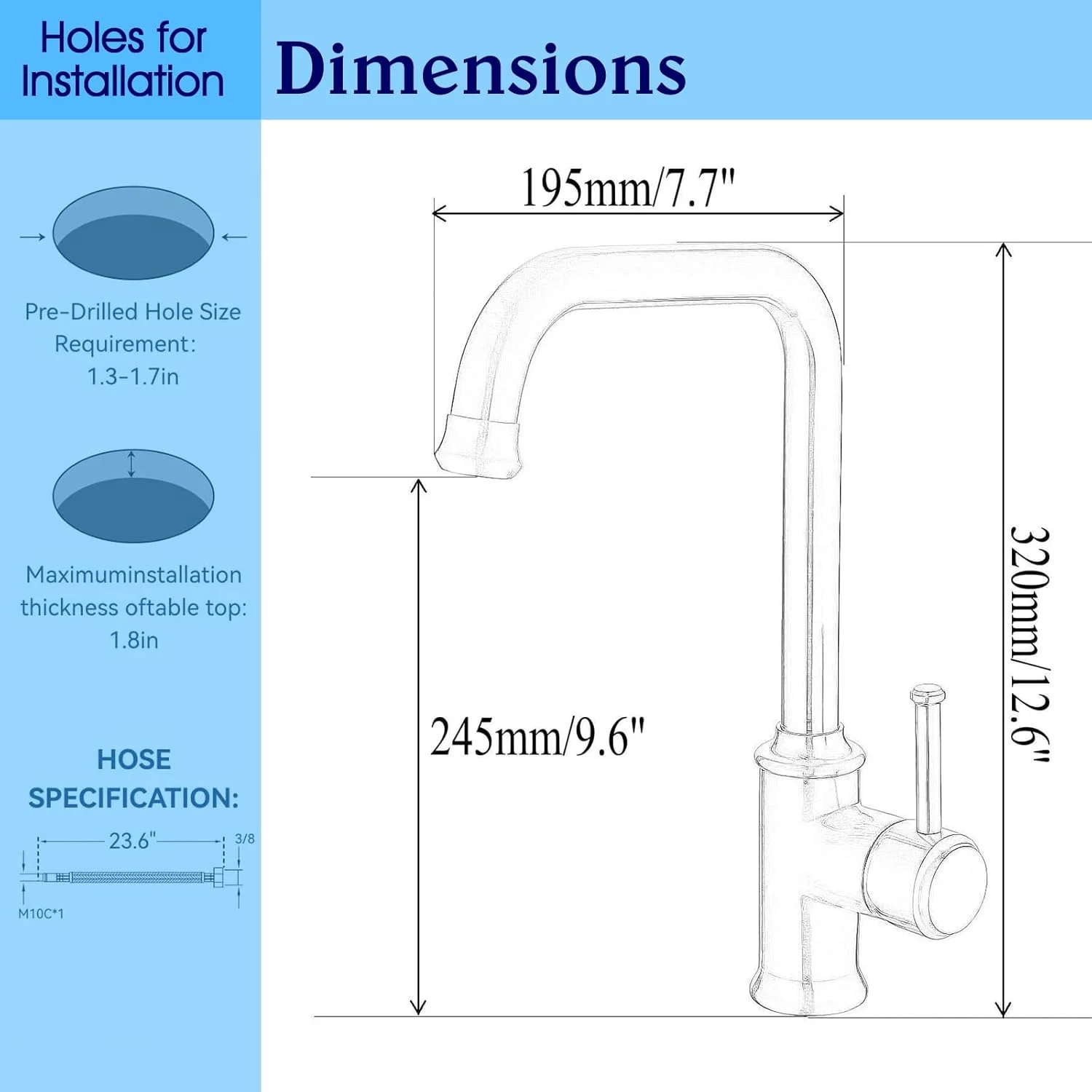 شیر سینک ظرفشویی مشکی مات، شیر آشپزخانه تک اهرمی با خروجی چرخان