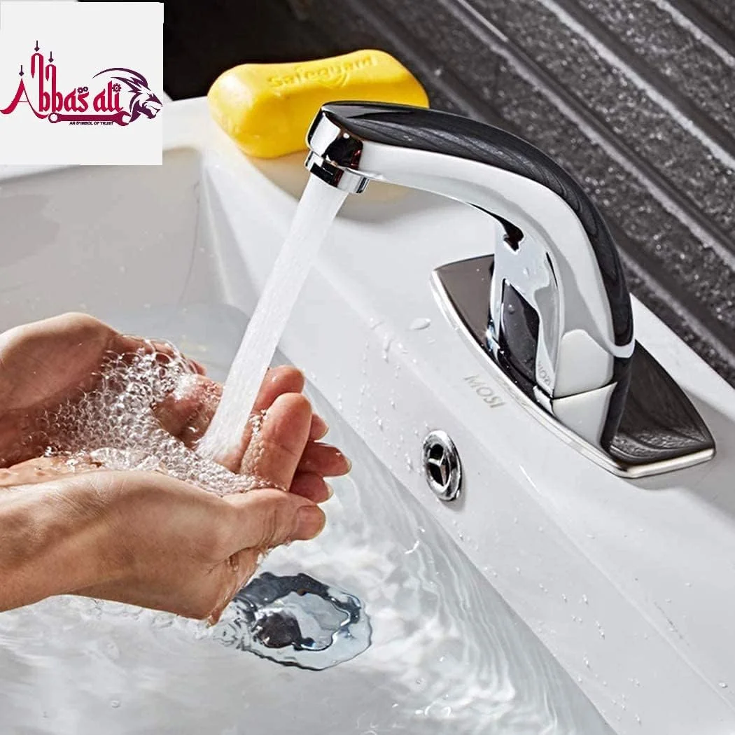 شیر آب اتوماتیک سینک ظرفشویی عباسعلی، شیر آب سنسور دار بدون لمس مادون قرمز، شیر آب سرد القایی برقی حوضچه شیر آب اتوماتیک سینک ظرفشویی عباسعلی، شیر آب سنسور دار بدون لمس مادون قرمز، شیر آب سرد القایی برقی حوضچه