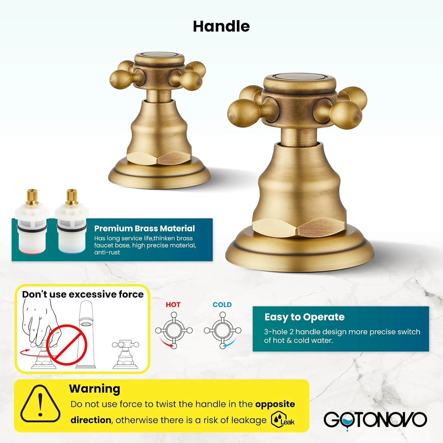 شیرآلات روشویی گوتونوو برای سینک 3 سوراخه با 2 دسته، شیر روشویی گسترده نصب شده روی عرشه با تخلیه پاپ آپ، خطوط آب، لوازم جانبی سینک روشویی دسته صلیبی برنجی عتیقه شیرآلات روشویی گوتونوو برای سینک 3 سوراخه با 2 دسته، شیر روشویی گسترده نصب شده روی عرشه با تخلیه پاپ آپ، خطوط آب، لوازم جانبی سینک روشویی دسته صلیبی برنجی عتیقه