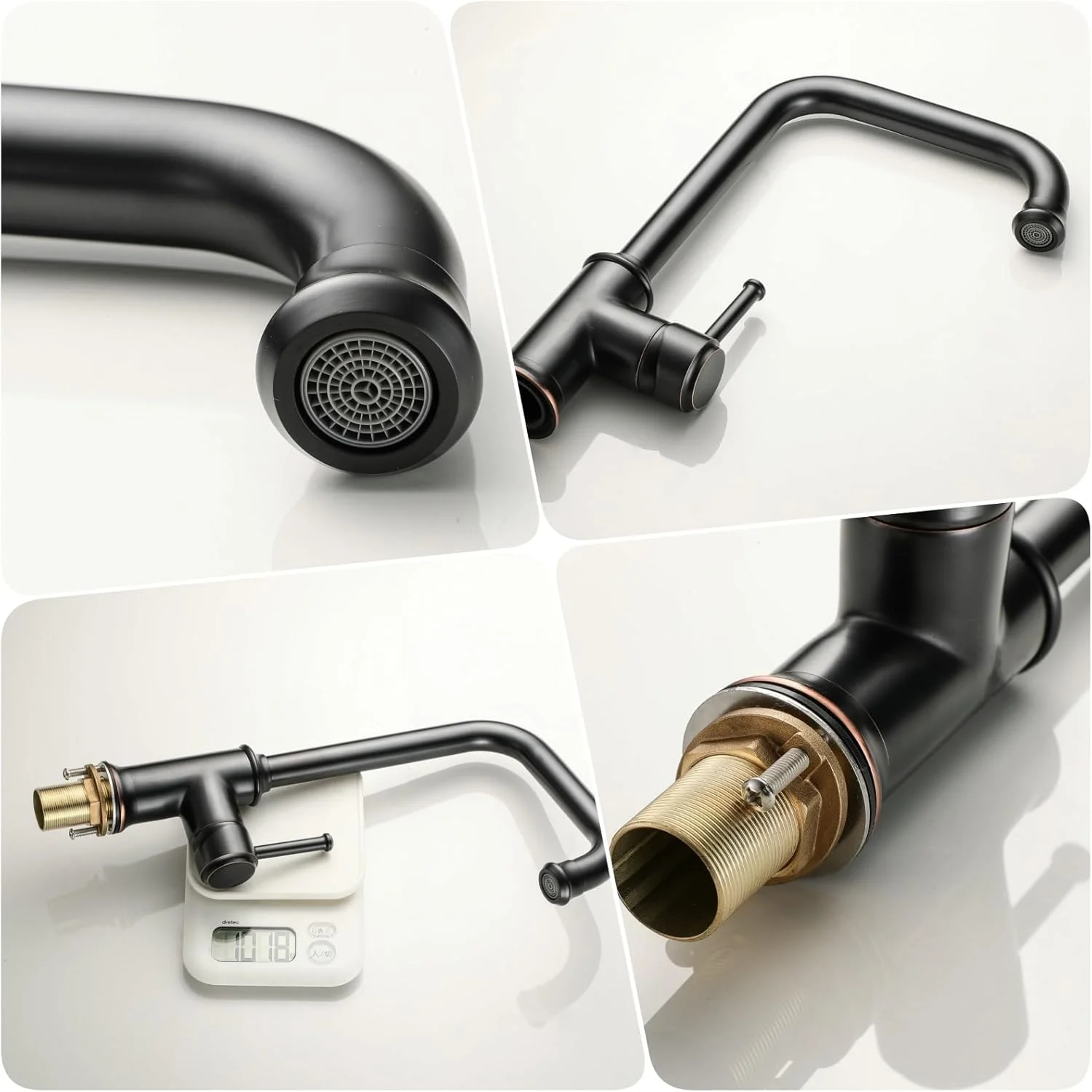 شیر سینک ظرفشویی مشکی مات، شیر آشپزخانه تک اهرمی با خروجی چرخان