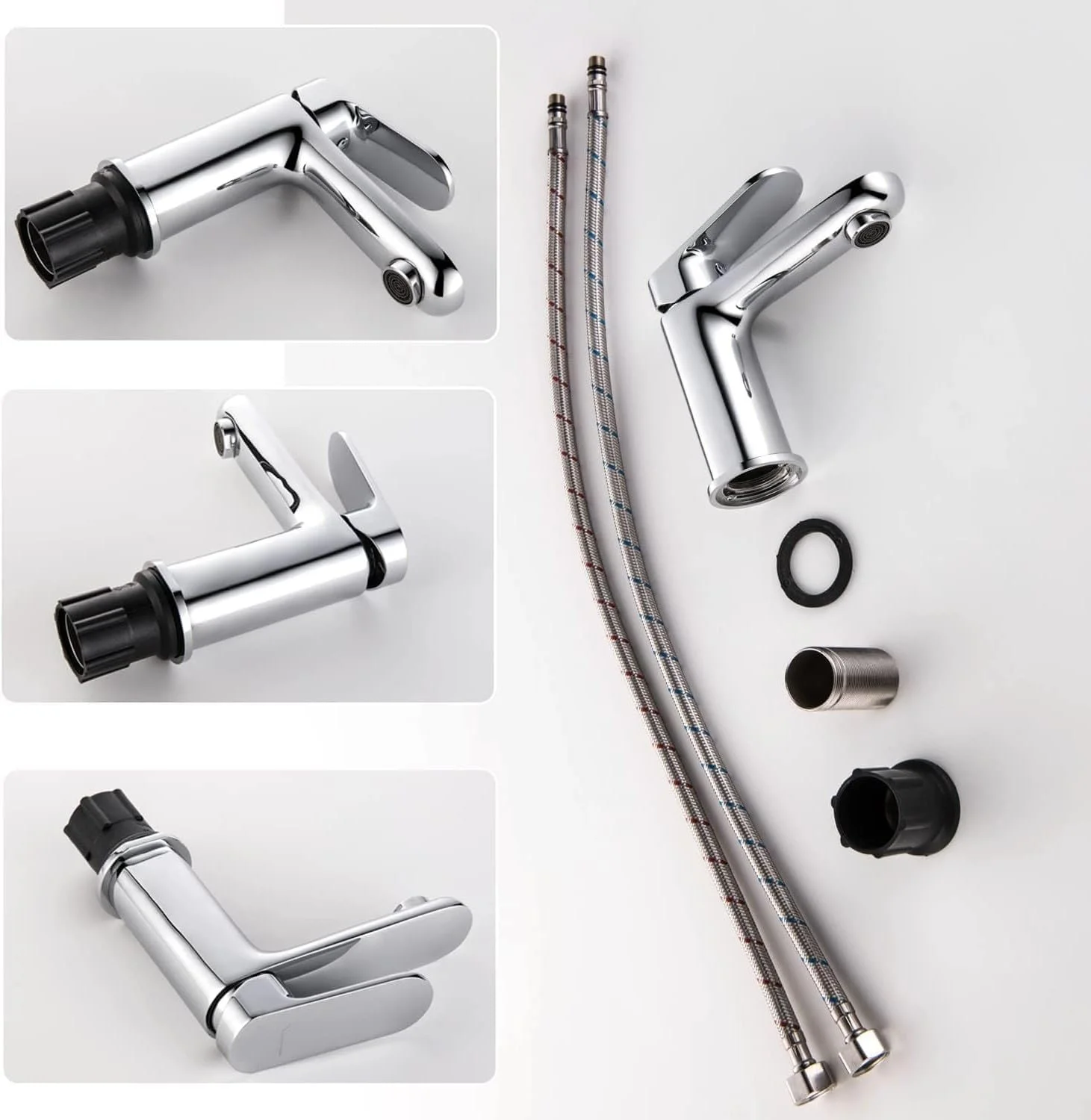 شیر روشویی پایه بلند ان ایکس یو اس، کروم، تک اهرمی، صرفه جویی در آب، آب سرد و گرم، مناسب سرویس بهداشتی و روشویی، مدرن شیر روشویی پایه بلند ان ایکس یو اس، کروم، تک اهرمی، صرفه جویی در آب، آب سرد و گرم، مناسب سرویس بهداشتی و روشویی، مدرن