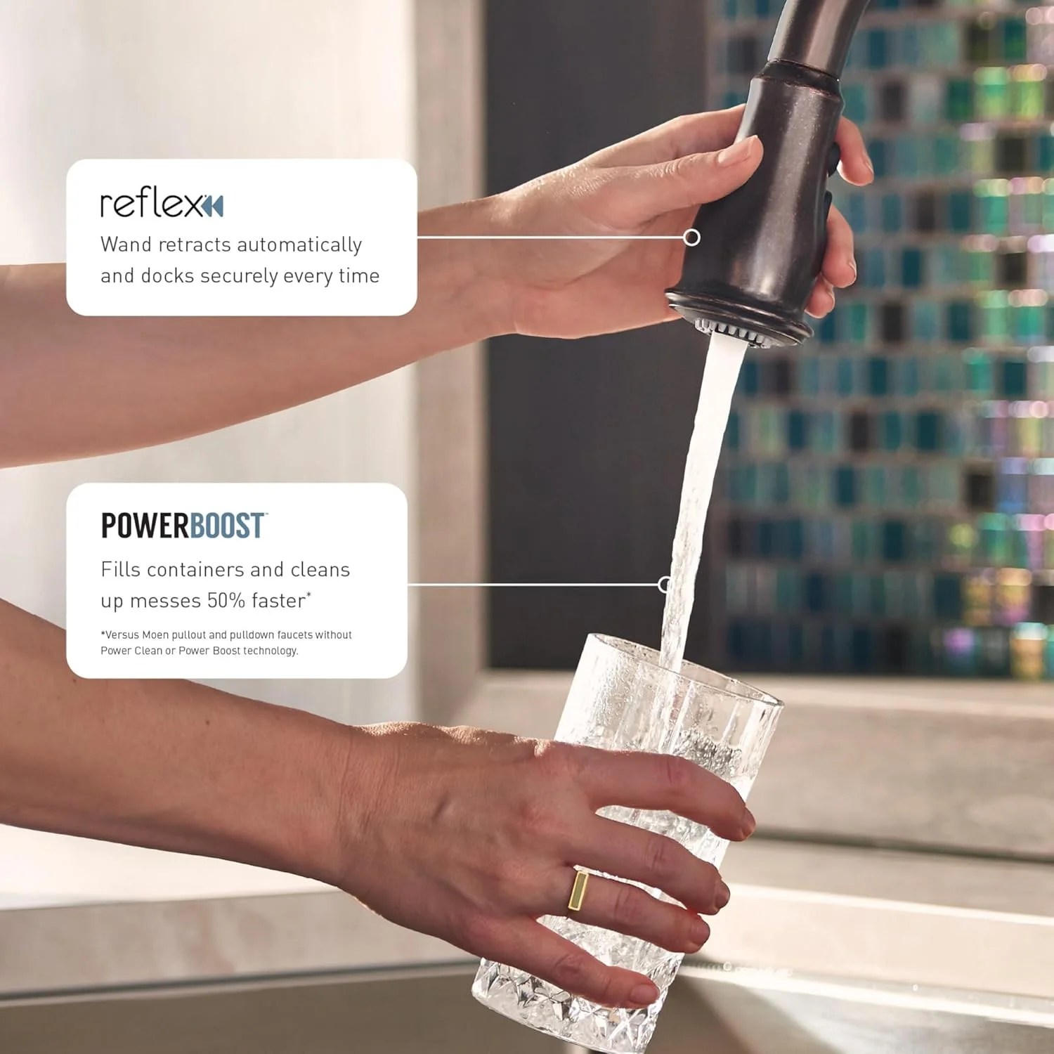 شیر آشپزخانه هوشمند Moen Arbor با روکش برنزی روغنکاریشده، دارای اسپری کشویی بدون لمس، کنترل صوتی و تقویتکننده قدرت، مدل 7594EVORB شیر آشپزخانه هوشمند Moen Arbor با روکش برنزی روغنکاریشده، دارای اسپری کشویی بدون لمس، کنترل صوتی و تقویتکننده قدرت، مدل 7594EVORB