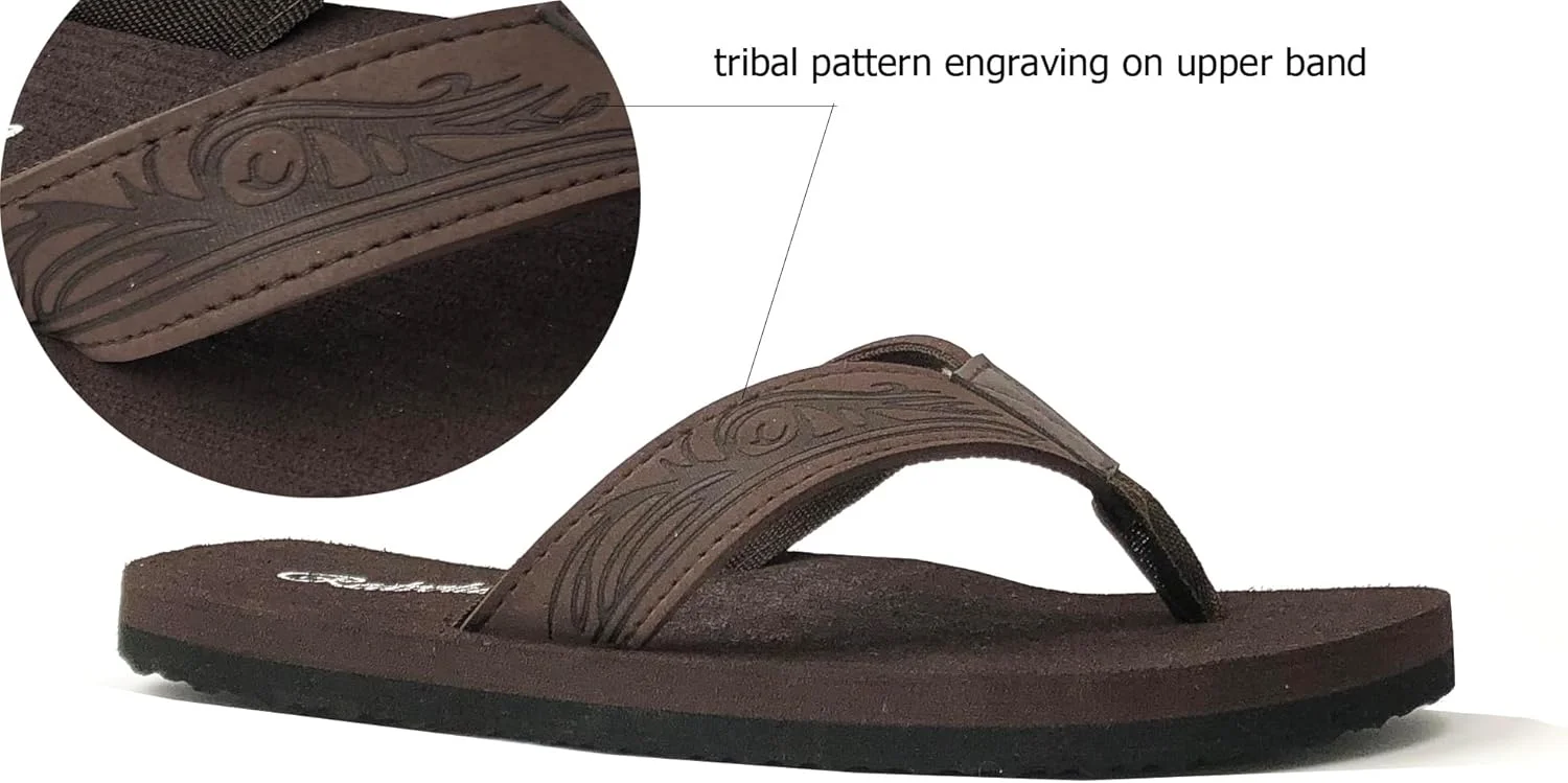 صندل ساحلی پسرانه جدید رِدِوُلوشن طرح تتو قبیله ای | صندل لاانگشتی هندسی بالی