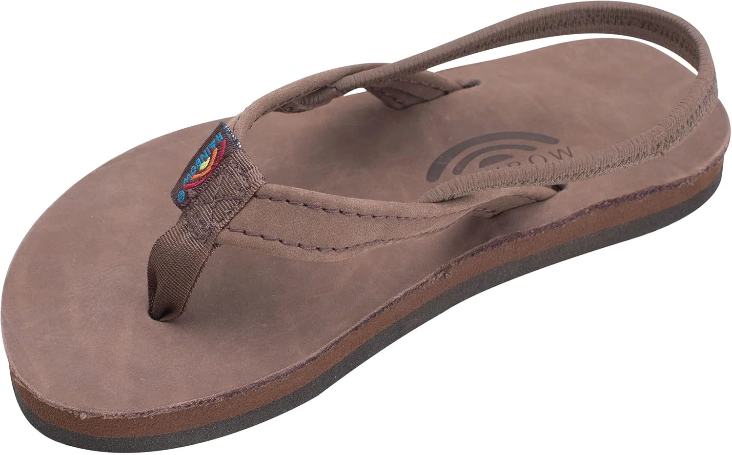 صندل چرمی باریک بچگانه رنگین کمان، رنگ قهوه ای سیرا، مخصوص کودکان