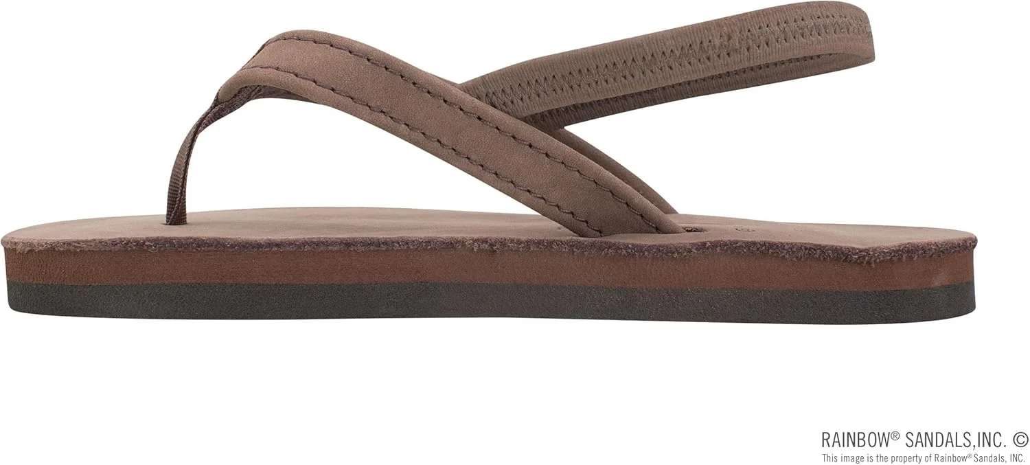 صندل چرمی باریک بچگانه رنگین کمان، رنگ قهوه ای سیرا، مخصوص کودکان