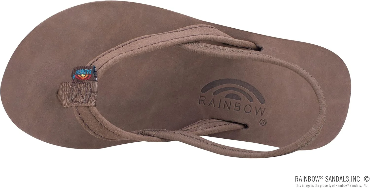 صندل چرمی باریک بچگانه رنگین کمان، رنگ قهوه ای سیرا، مخصوص کودکان