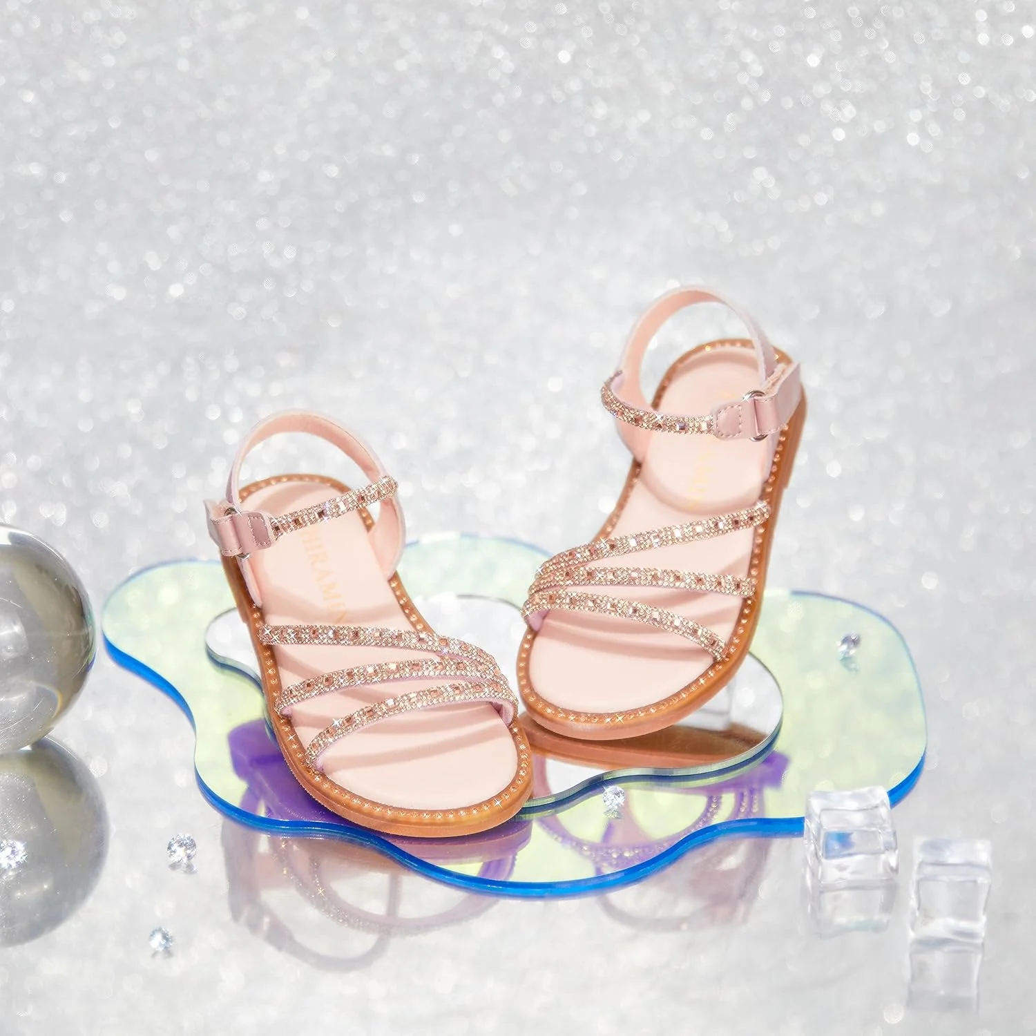 صندل دخترانه کودک PHIRAMIN - کفش مجلسی دخترانه با گل، انگشت باز، تخت تابستانی صندل دخترانه کودک PHIRAMIN - کفش مجلسی دخترانه با گل، انگشت باز، تخت تابستانی