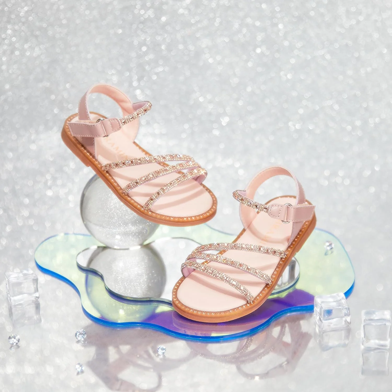 صندل دخترانه کودک PHIRAMIN - کفش مجلسی دخترانه با گل، انگشت باز، تخت تابستانی صندل دخترانه کودک PHIRAMIN - کفش مجلسی دخترانه با گل، انگشت باز، تخت تابستانی