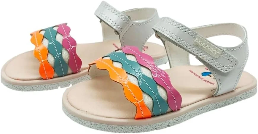 صندل پابلسکی مدل Quizz 054109، سفید، سایز 24 اروپا، پهن