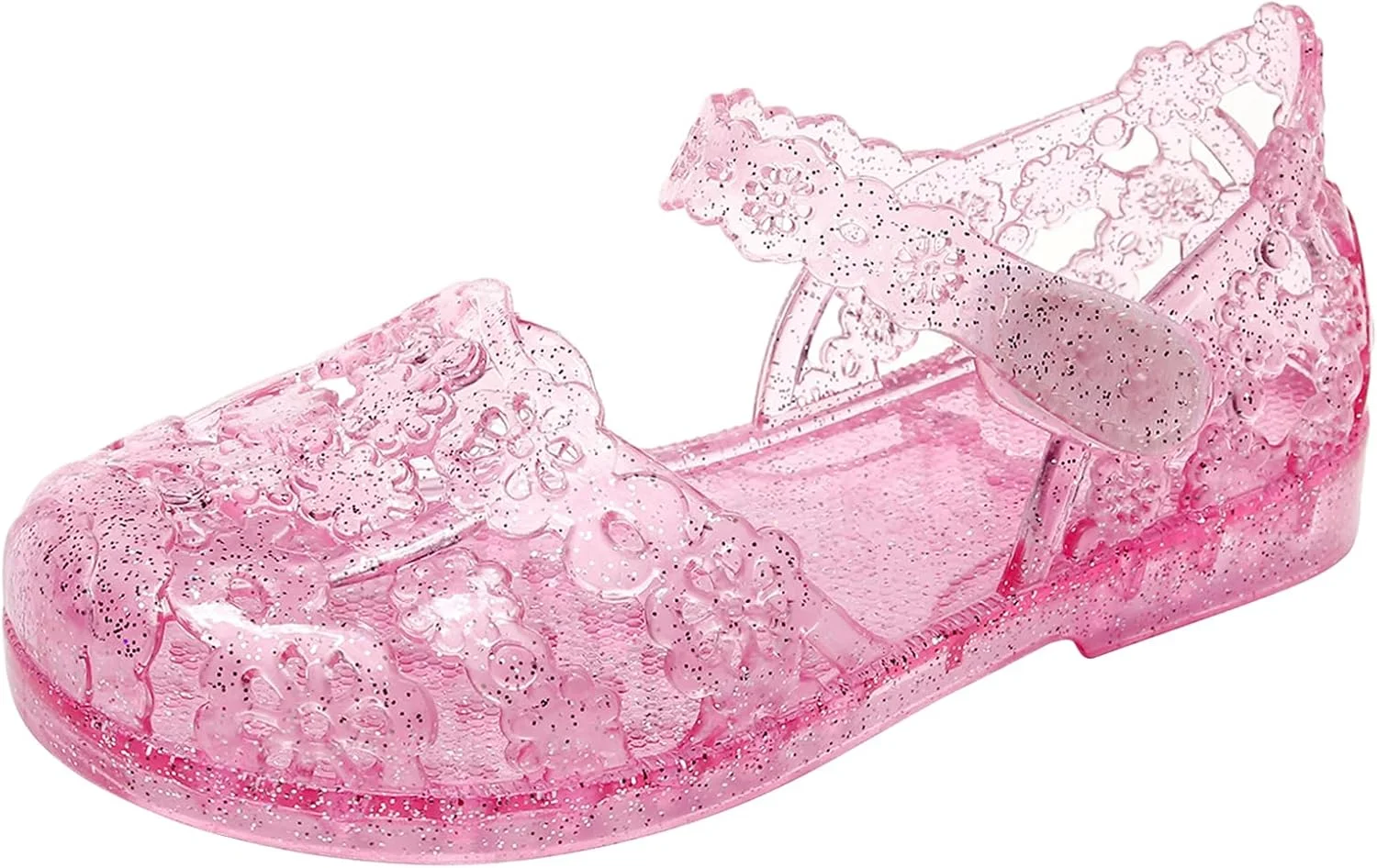 صندل تخت دخترانه برای کودکان نوپا، کفش ژله ای، بند T شفاف، صندل بچه گانه اکلیلی، لباس پرنسس، اسلاید نرم، ساحل تابستانی یکسره