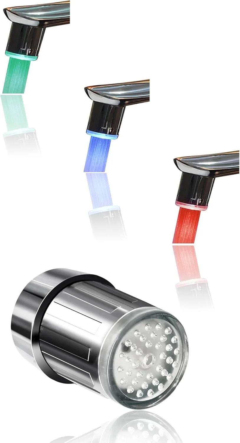 شیر آب ال ای دی حسگر دما - شیر آشپزخانه و حمام با تغییر رنگ تدریجی، قطعه جایگزین سینک