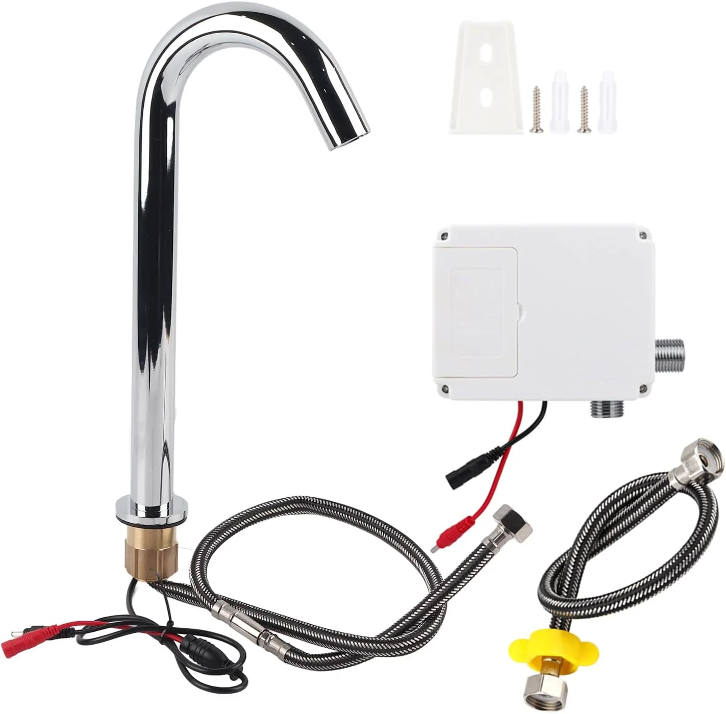 شیر آب اتوماتیک روشویی با سنسور مادون قرمز، اتصال G1/2 اینچ، عملکرد با باتری (مدل پیشرفته)