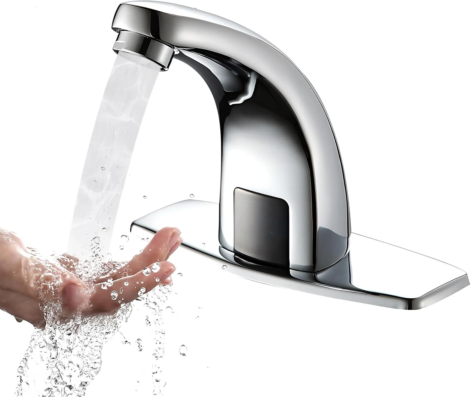 شیر آشپزخانه بدون لمس پپیسکی، شیر آب هوشمند الکترونیکی با حسگر حرکتی اتوماتیک با باتری، شیر حمام تک سوراخ فیلتر داخلی با صفحه پوشش برای G12