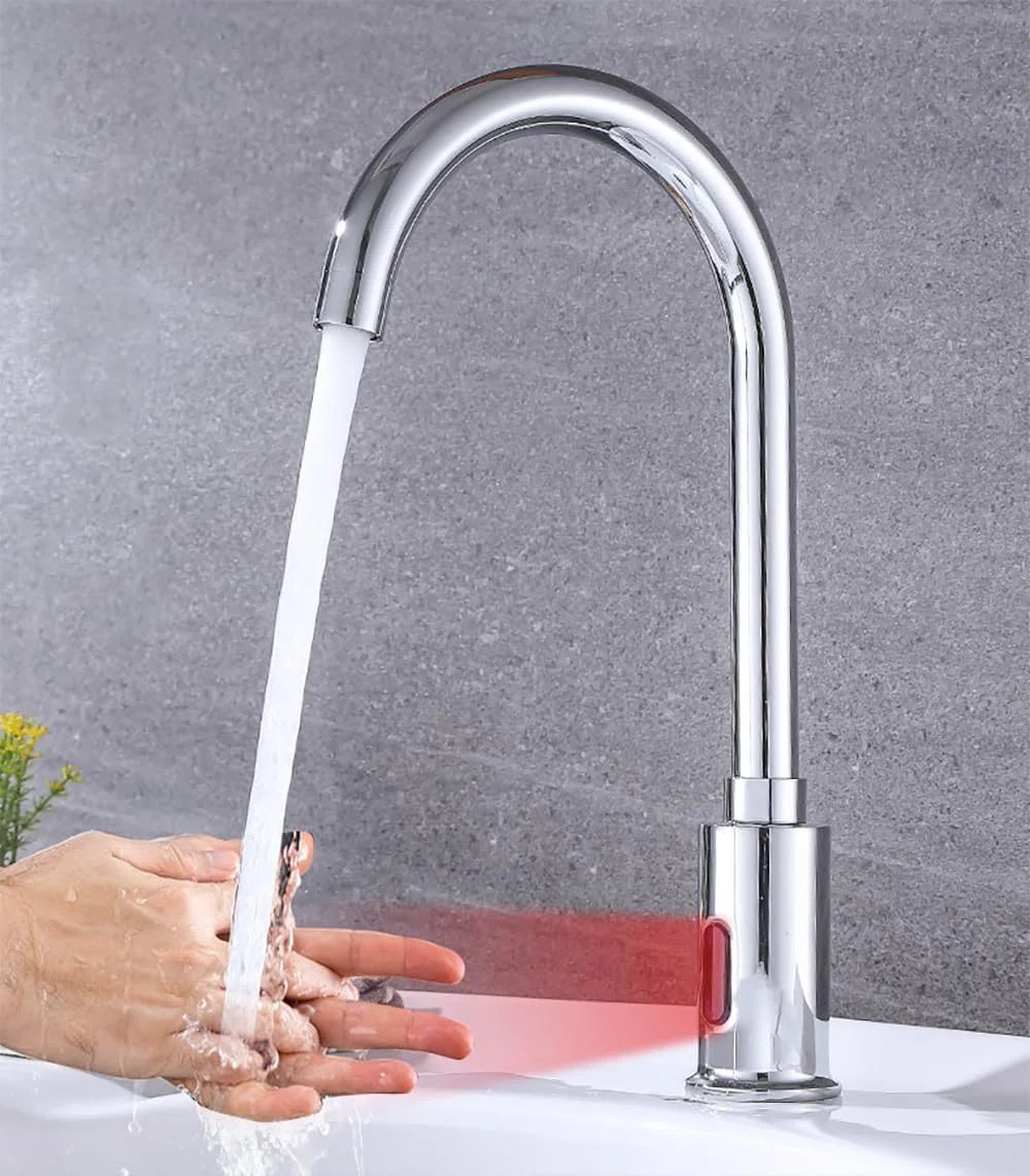 شیر روشویی سنسوردار روبیک، ارتفاع 35 سانتی متر، شیر آب مادون قرمز تمام اتوماتیک برای سینک آشپزخانه و حمام، شیر آب سرد بدون لمس