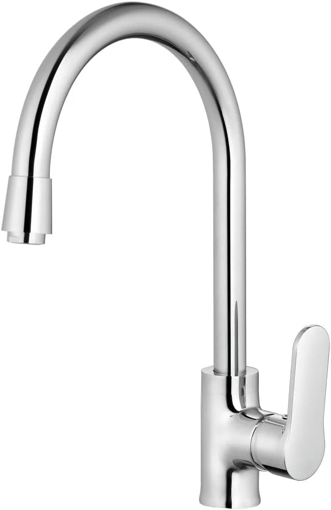 شیر سینک مدرن میلانو فیرا - روکش کروم | شیر روشویی برای دستشویی، روشویی | شیر آب سینک حمام برنجی جامد | لوازم لوکس حمام، توالت | شیر کنترل آب