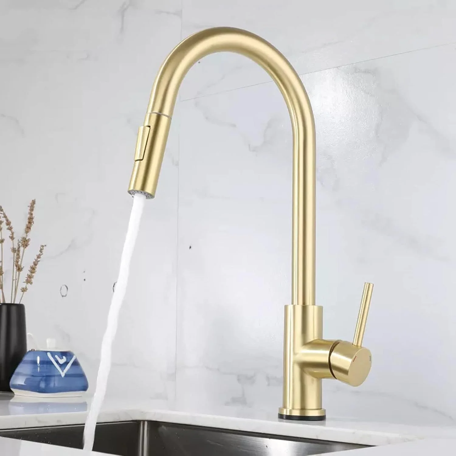 شیر آشپزخانه لمسی کشویی WSLWJH، شیر آشپزخانه، حسگر آب آشپزخانه، شیر سینک، شیر آشپزخانه چرخشی، شیر کشویی با حسگر