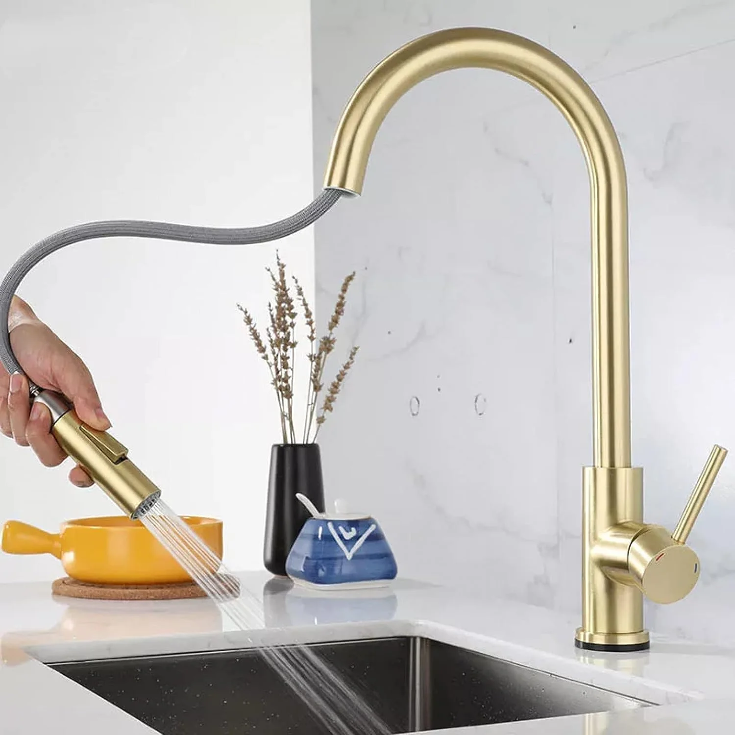 شیر آشپزخانه لمسی کشویی WSLWJH، شیر آشپزخانه، حسگر آب آشپزخانه، شیر سینک، شیر آشپزخانه چرخشی، شیر کشویی با حسگر