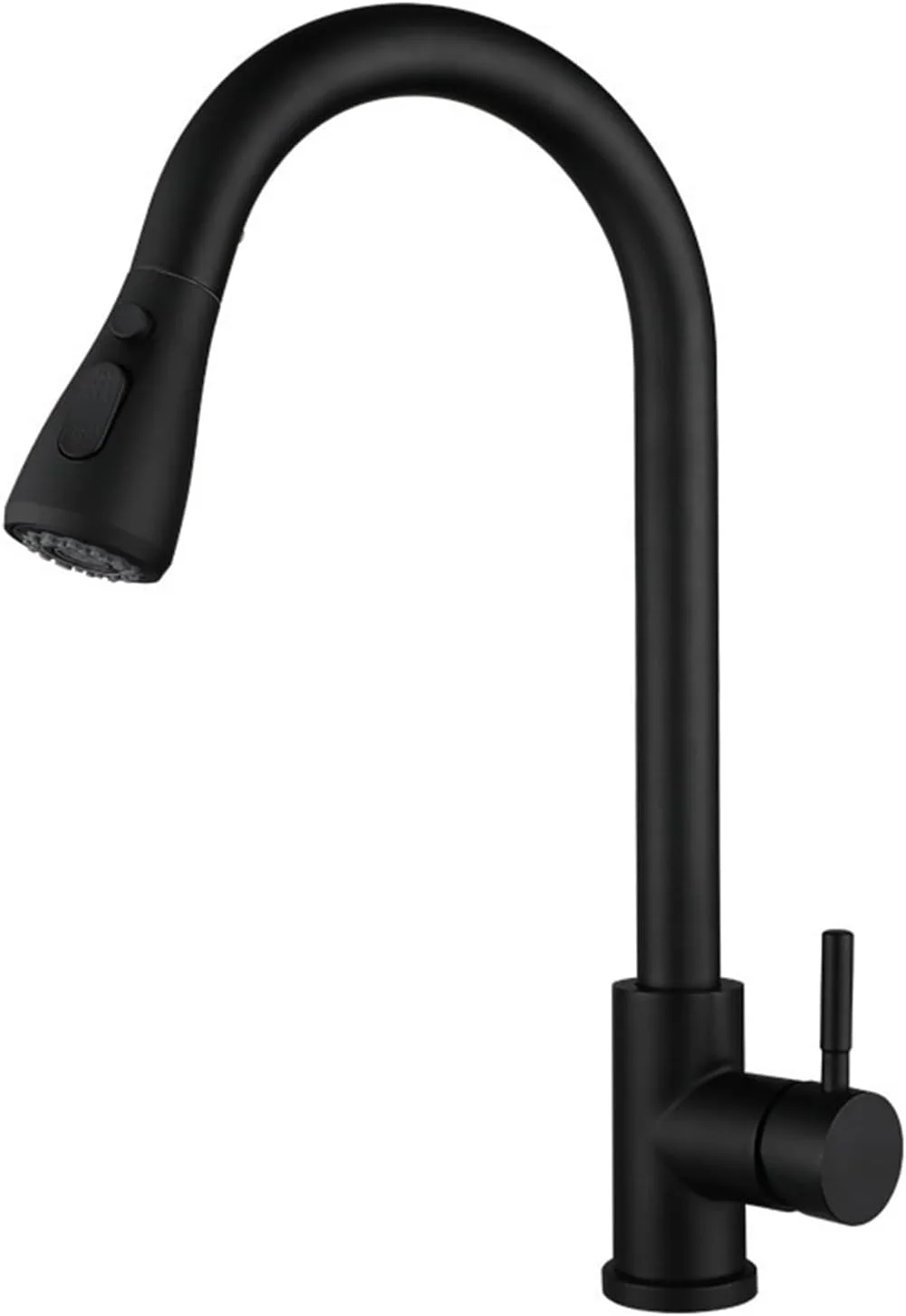 شیر آشپزخانه اهرمی لمسی با علم متحرک، شیرآلات آشپزخانه استیل چرخان آب سرد و گرم چند منظوره - مشکی - طلایی برس خورده