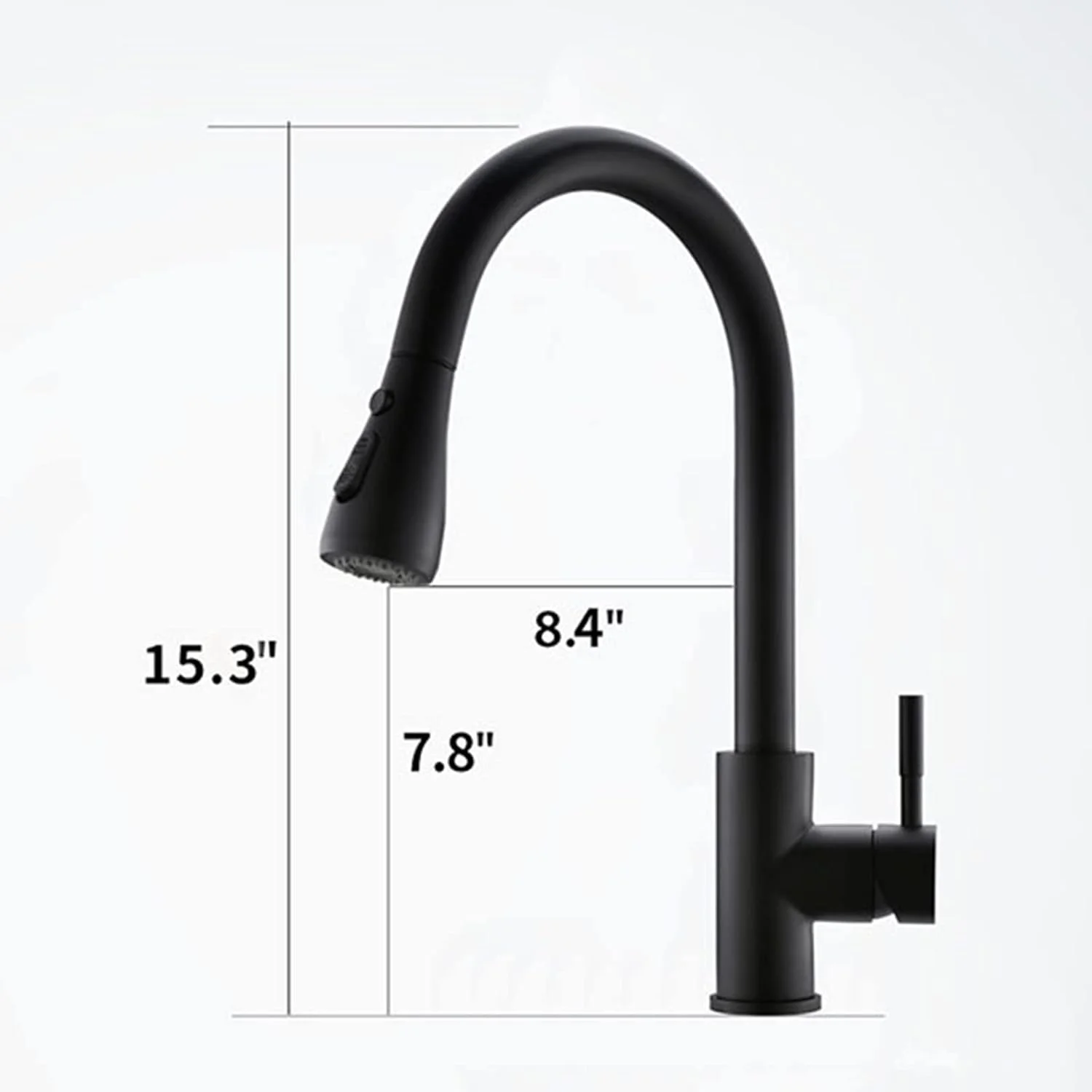 شیر آشپزخانه پول اوت با سنسور لمسی، میکسر استیل ضد زنگ چرخان آب گرم و سرد، شیر آشپزخانه چند منظوره با روکش مشکی (D برس خورده)