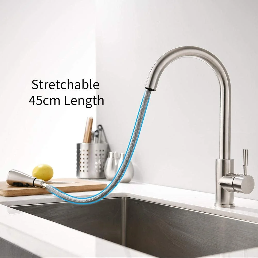 شیر آب تائوزویینگ تمام مسی، شیر آشپزخانه لمسی هوشمند، شیر آب آشپزخانه، میکسر سینک، شیر آب لمسی چرخشی، میکسر آب سنسور - نیکل برس خورده