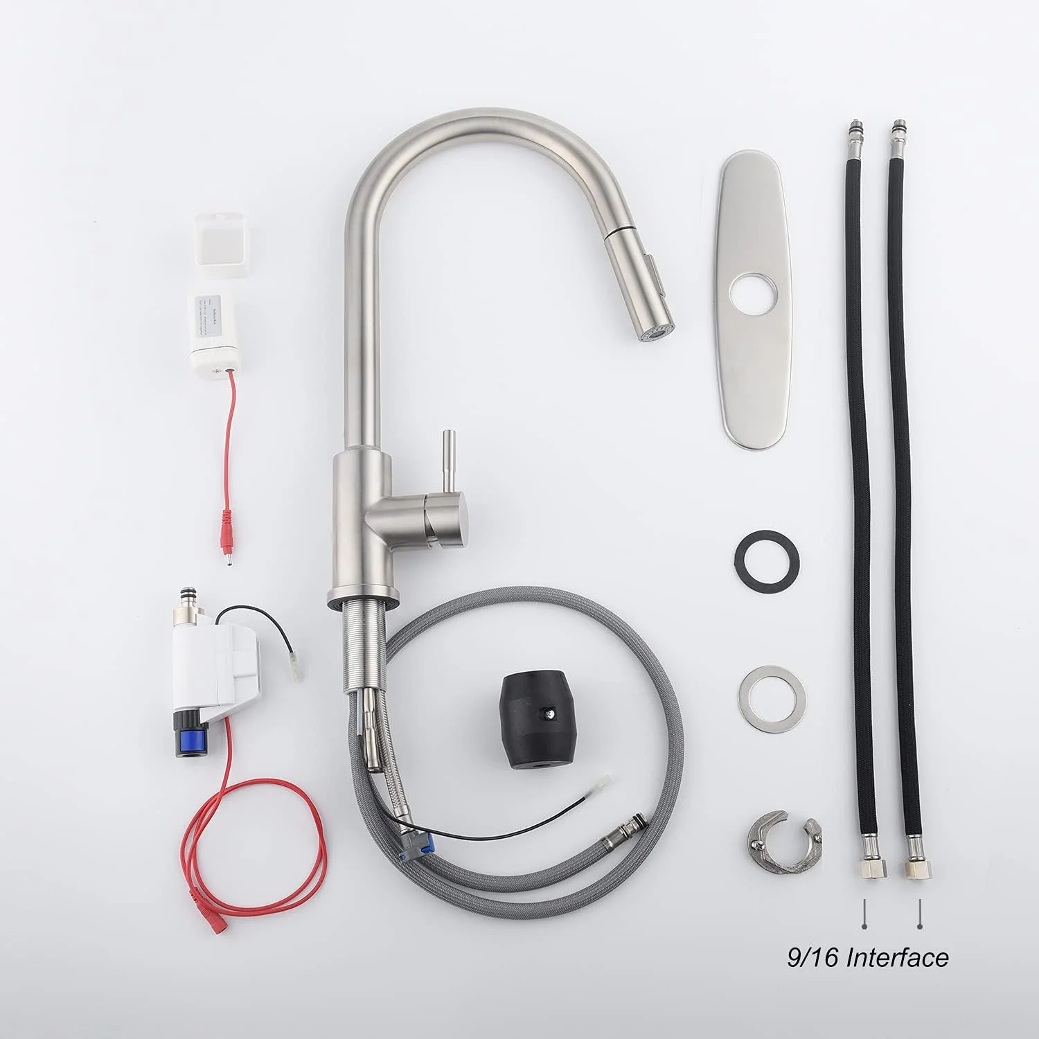 شیرآلات آشپزخانه لمسی با اسپری کشویی، شیرآلات سنسوردار برای سینک ظرفشویی، شیر آب تک سوراخ تک دسته فعال با لمس، استیل ضد زنگ، مقاوم در برابر اثر انگشت - نیکل برس خورده شیرآلات آشپزخانه لمسی با اسپری کشویی، شیرآلات سنسوردار برای سینک ظرفشویی، شیر آب تک سوراخ تک دسته فعال با لمس، استیل ضد زنگ، مقاوم در برابر اثر انگشت - نیکل برس خورده