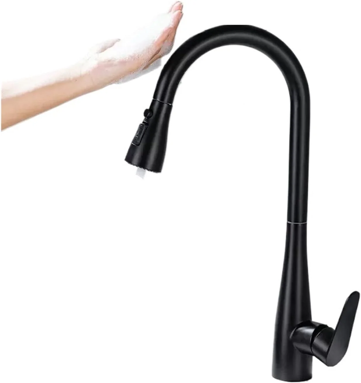 شیر آشپزخانه لمسی هوشمند، شیر آشپزخانه سنسور دار، شیر سینک آشپزخانه، شیر لمسی چرخان، مخلوط کن آب سنسور دار (مشکی)