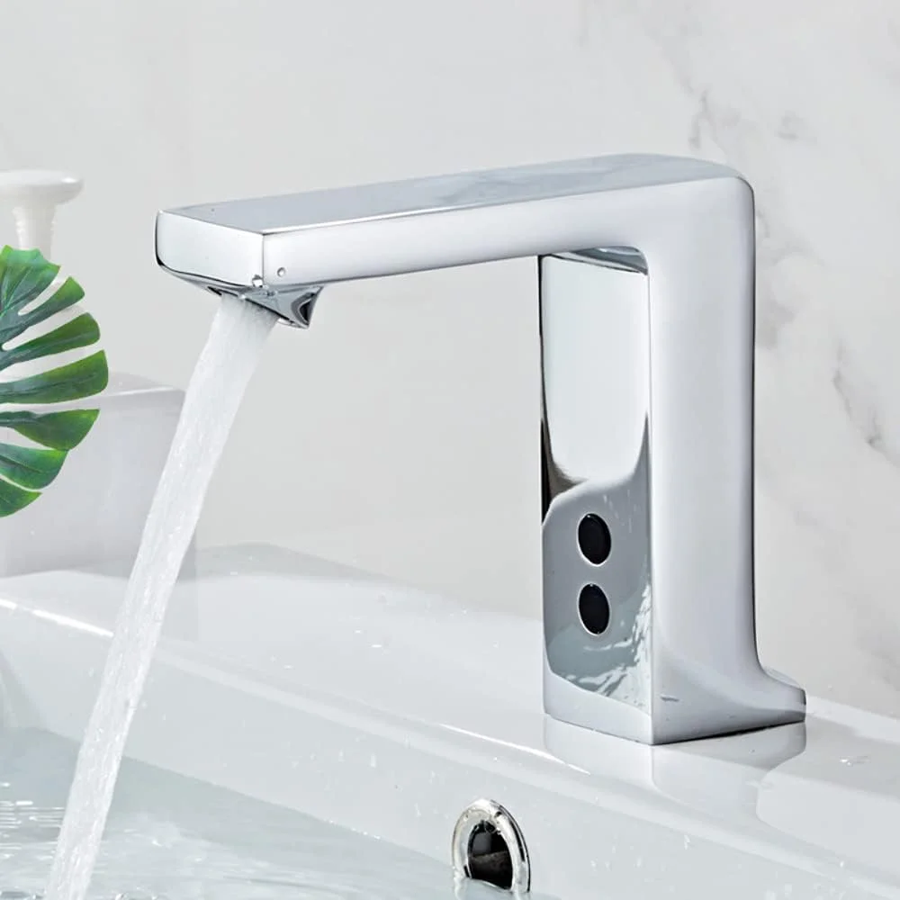 شیر آب القایی، شیر سنسور اتوماتیک آب گرم و سرد، شیر سینک بدون لمس، شیر تمام مسی، شیر آشپزخانه و حمام اتوماتیک هوشمند صرفه جویی در آب - برق متناوب - گرم و سرد (رنگ)