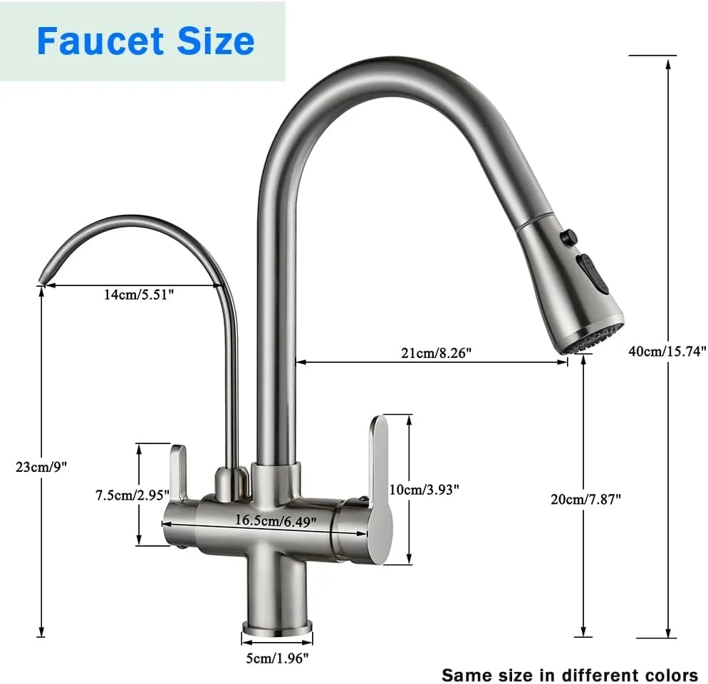 شیر آشپزخانه، شیر آب آشپزخانه با حسگر لمسی، شیر میکسر برنجی با قابلیت چرخش و خروجی آب تصفیه شده، رنگ نیکل برس خورده مناسب آشپزخانه